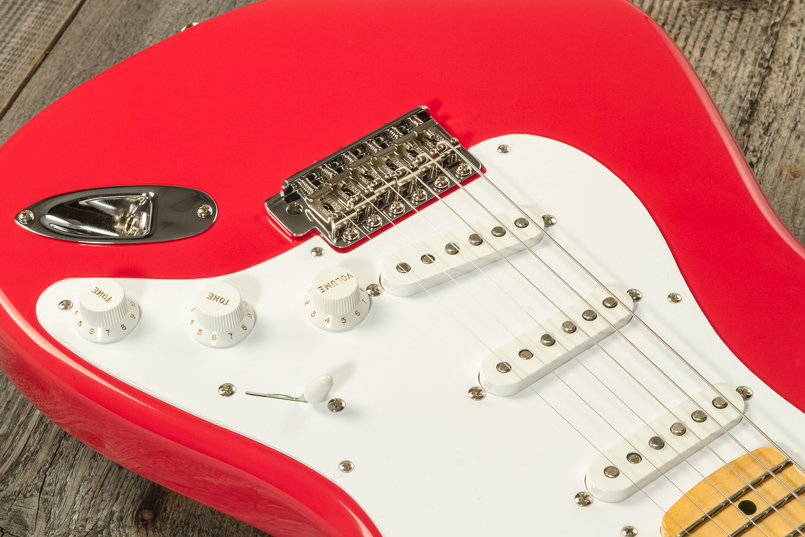 Fender Custom Shop Strat 1956 3s Trem Mn #r133022 - Nos Fiesta Red - Guitarra eléctrica con forma de str. - Variation 3