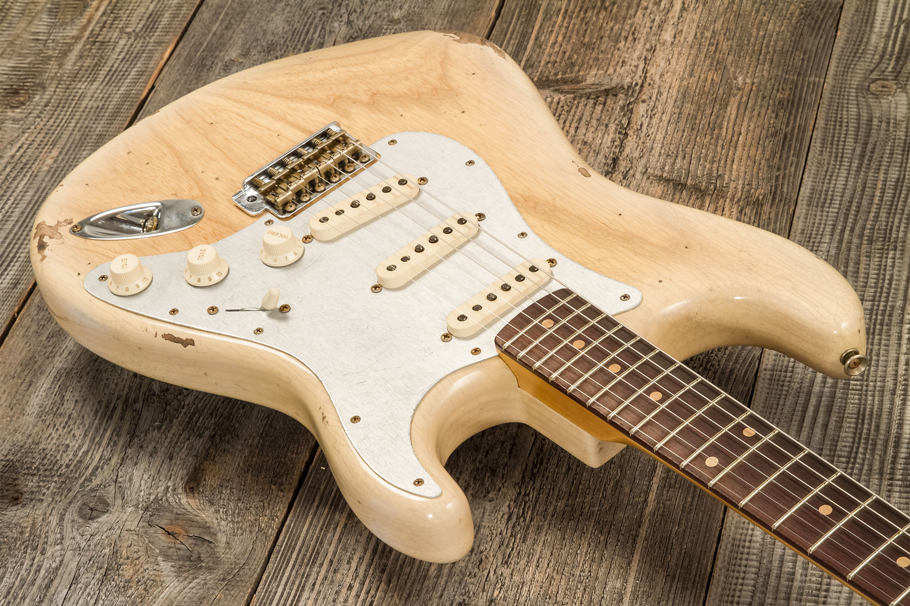 Fender Custom Shop Strat 1956 3s Trem Rw #r134776 - Relic Natural Blonde - Guitarra eléctrica con forma de str. - Variation 4