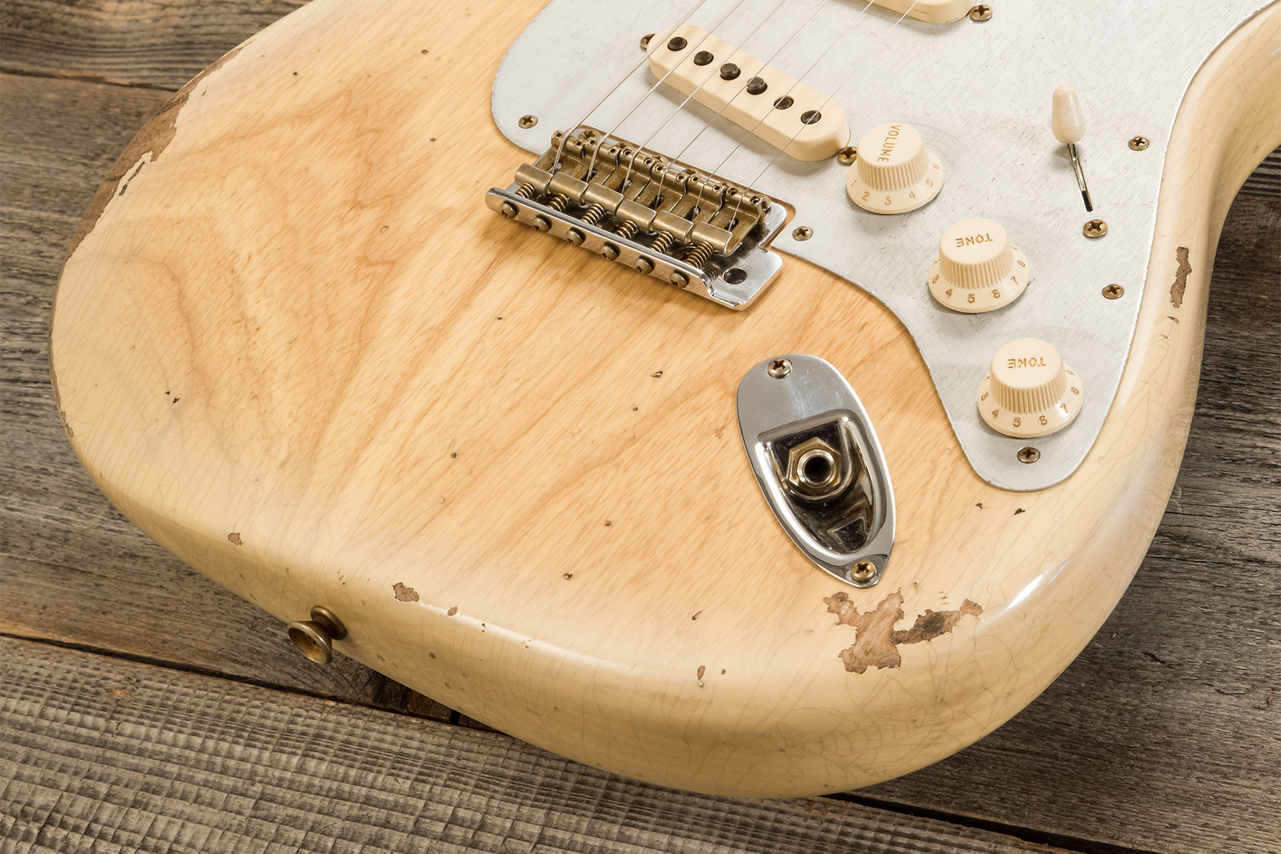 Fender Custom Shop Strat 1956 3s Trem Rw #r134776 - Relic Natural Blonde - Guitarra eléctrica con forma de str. - Variation 5