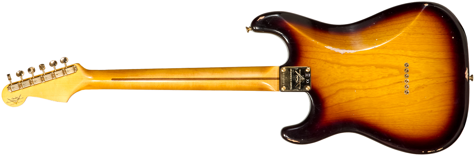 Fender Custom Shop Strat 1956 Hardtail Gold Hardware 3s Ht Mn #cz565119 - Relic Faded 2-color Sunburst - Guitarra eléctrica con forma de str. - Variat