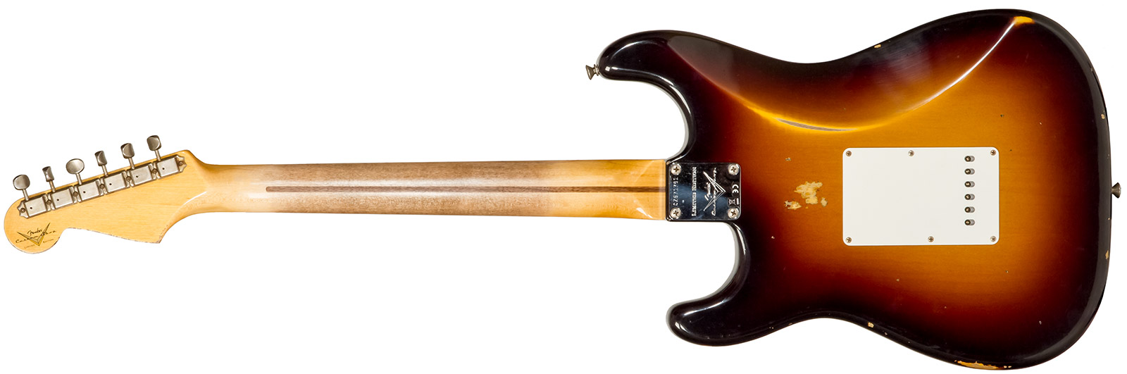 Fender Custom Shop Strat 1957 3s Trem Mn #cz571791 - Relic Wide Fade 2-color Sunburst - Guitarra eléctrica con forma de str. - Variation 1