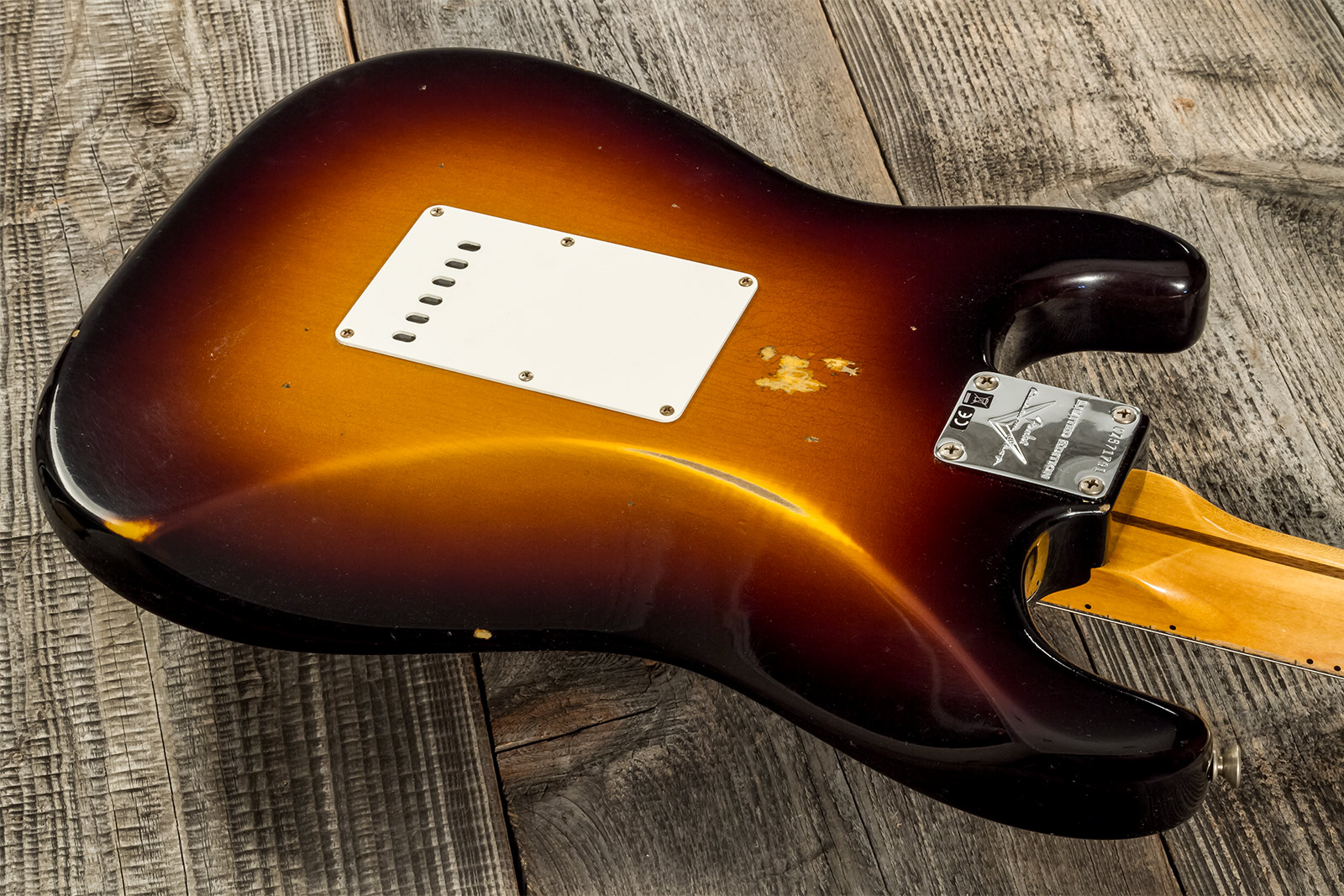 Fender Custom Shop Strat 1957 3s Trem Mn #cz571791 - Relic Wide Fade 2-color Sunburst - Guitarra eléctrica con forma de str. - Variation 6