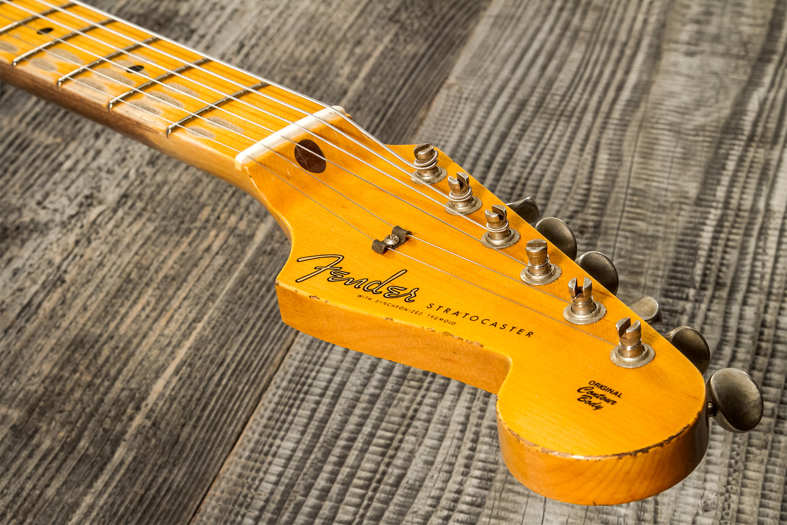 Fender Custom Shop Strat 1957 3s Trem Mn #cz571791 - Relic Wide Fade 2-color Sunburst - Guitarra eléctrica con forma de str. - Variation 8