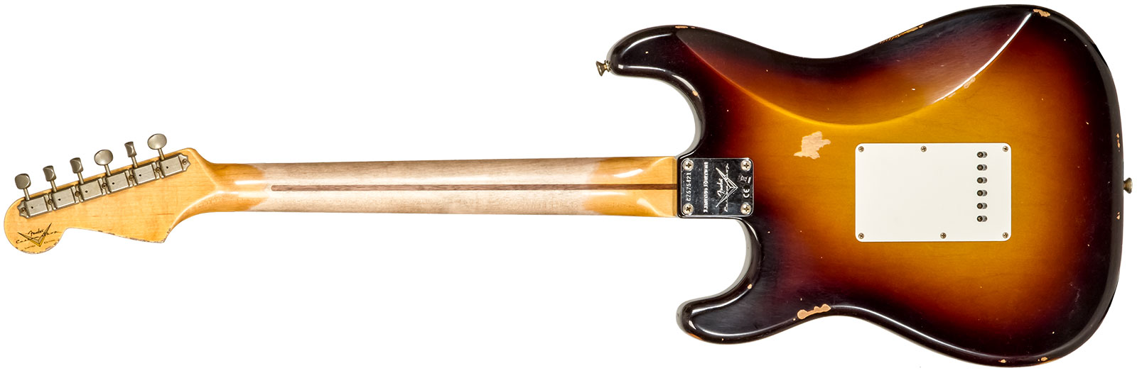 Fender Custom Shop Strat 1957 3s Trem Mn #cz575421 - Relic 2-color Sunburst - Guitarra eléctrica con forma de str. - Variation 1