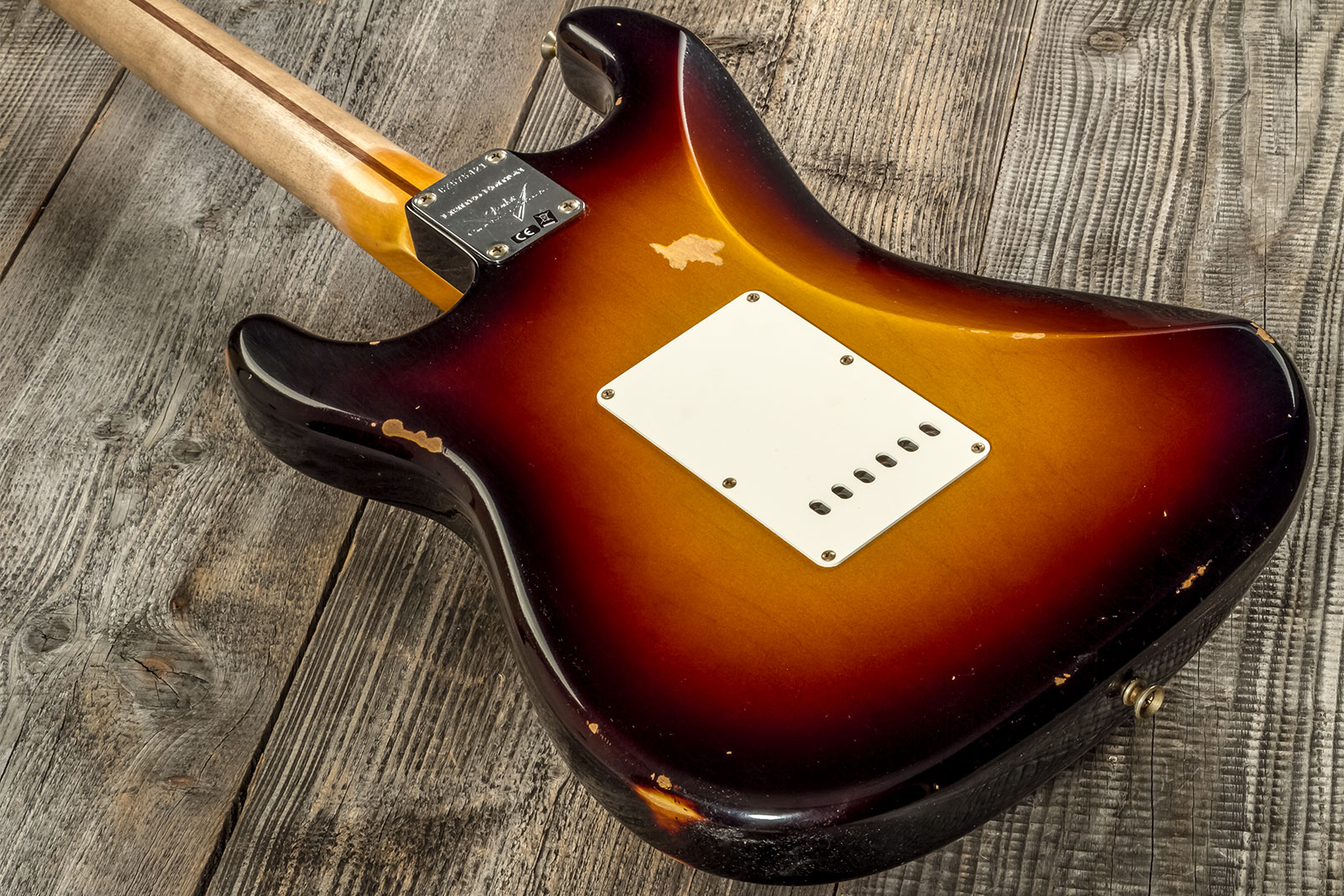 Fender Custom Shop Strat 1957 3s Trem Mn #cz575421 - Relic 2-color Sunburst - Guitarra eléctrica con forma de str. - Variation 5