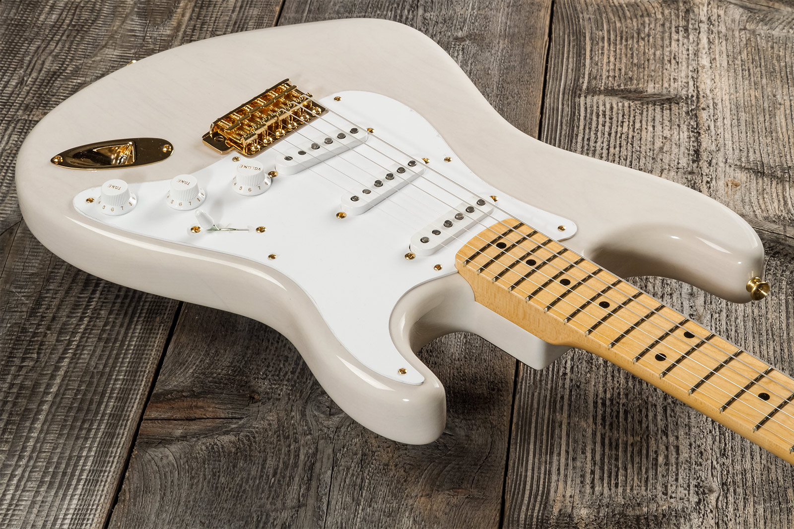 Fender Custom Shop Strat 1957 3s Trem Mn #r125475 - Nos White Blonde - Guitarra eléctrica con forma de str. - Variation 2