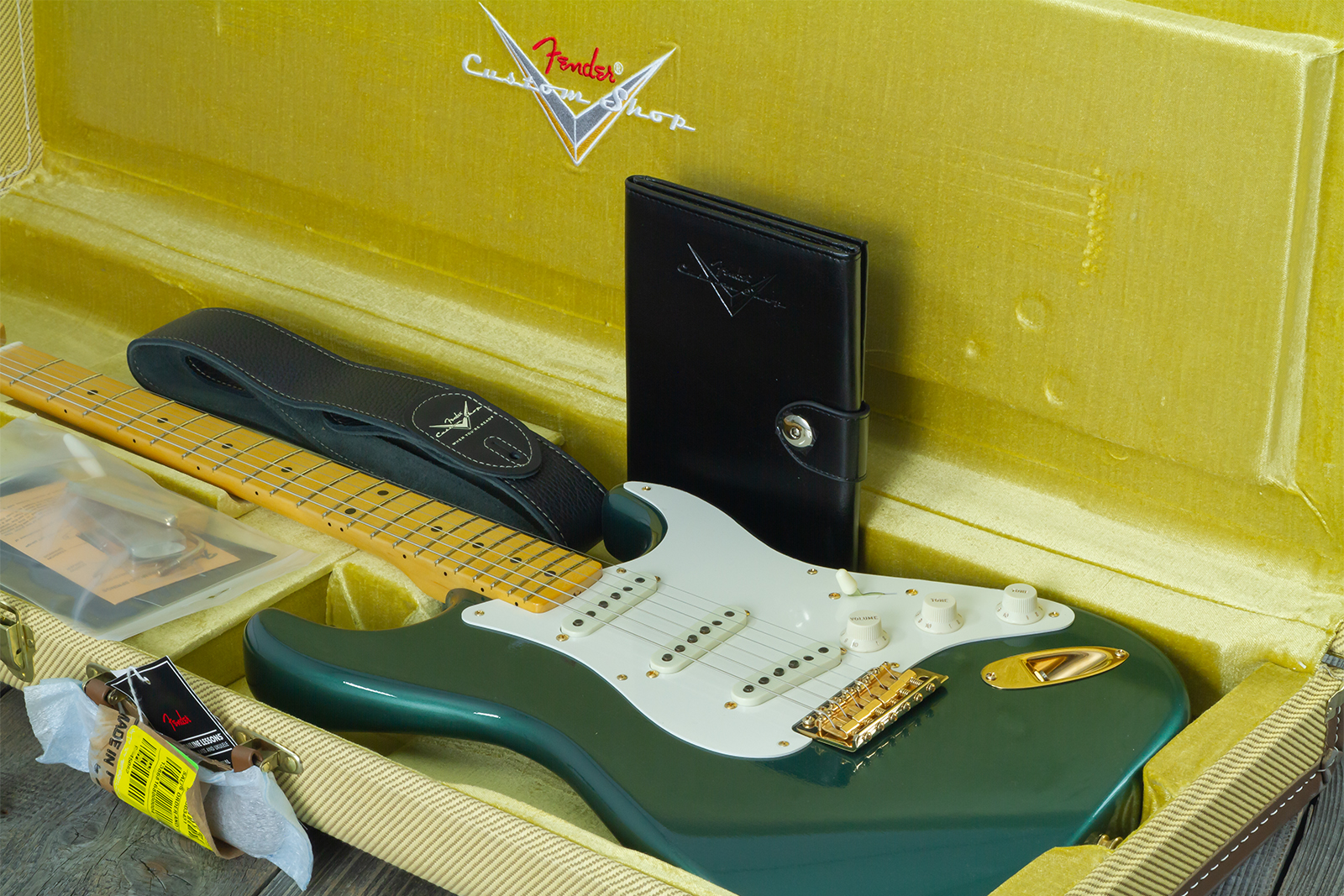 Fender Custom Shop Strat 1957 Vintage Custom 3s Trem Mn #r145062 - Time Capsule Sherwood Green Metallic - Guitarra eléctrica con forma de str. - Varia
