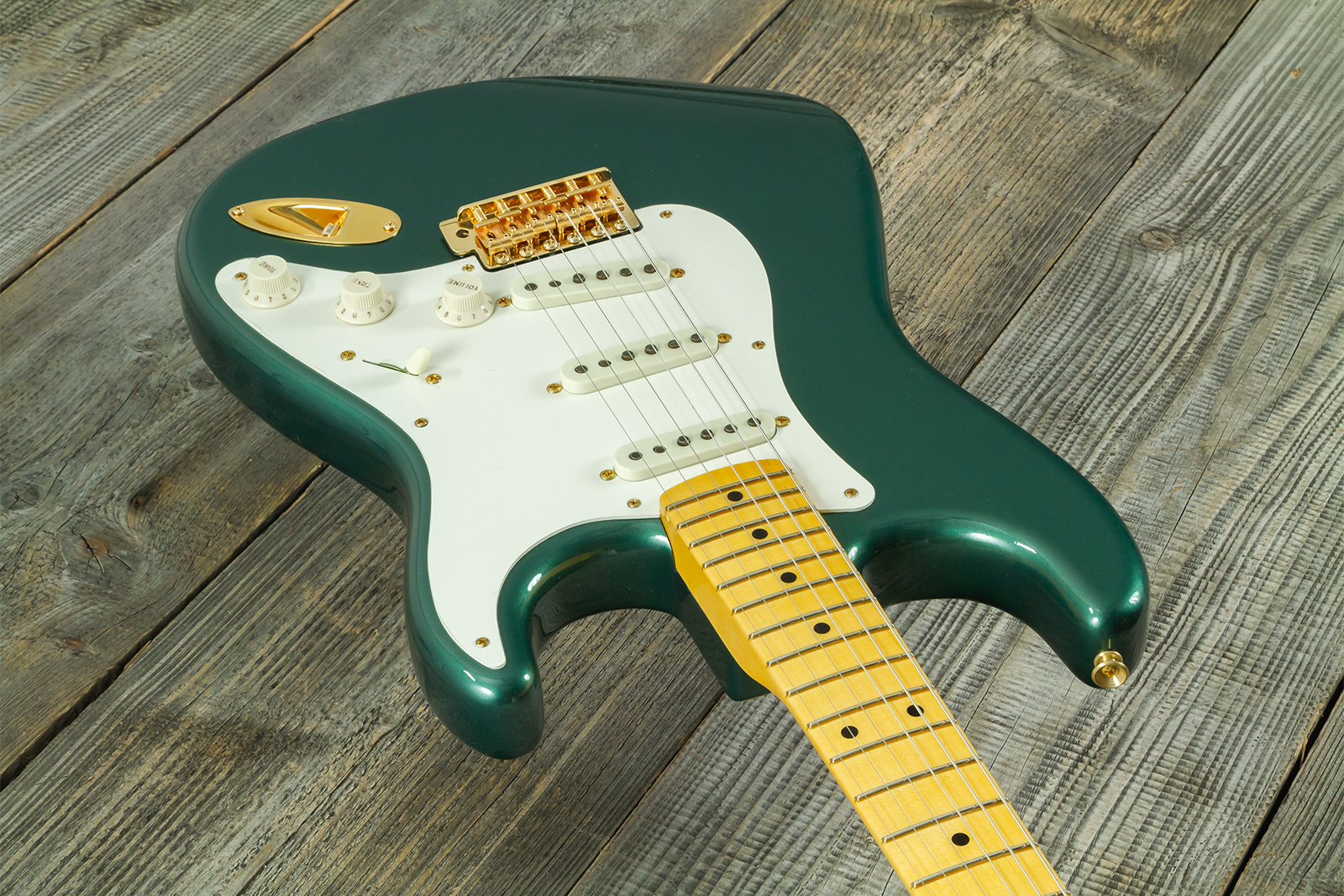 Fender Custom Shop Strat 1957 Vintage Custom 3s Trem Mn #r145062 - Time Capsule Sherwood Green Metallic - Guitarra eléctrica con forma de str. - Varia