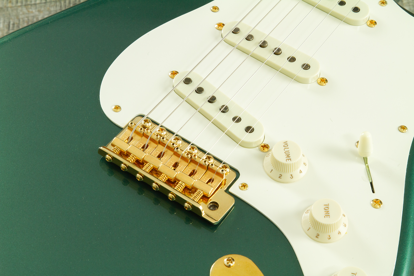 Fender Custom Shop Strat 1957 Vintage Custom 3s Trem Mn #r145062 - Time Capsule Sherwood Green Metallic - Guitarra eléctrica con forma de str. - Varia