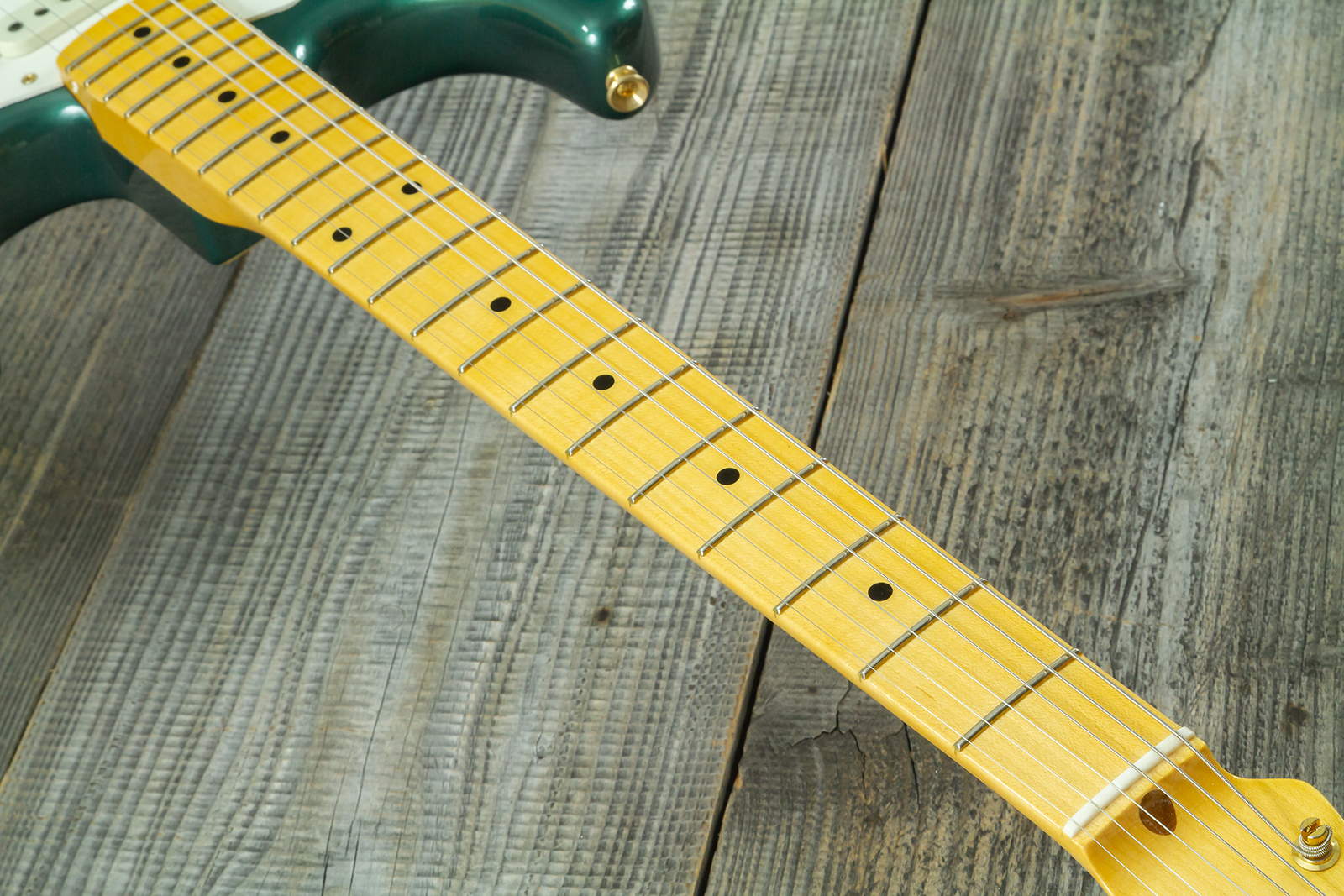 Fender Custom Shop Strat 1957 Vintage Custom 3s Trem Mn #r145062 - Time Capsule Sherwood Green Metallic - Guitarra eléctrica con forma de str. - Varia