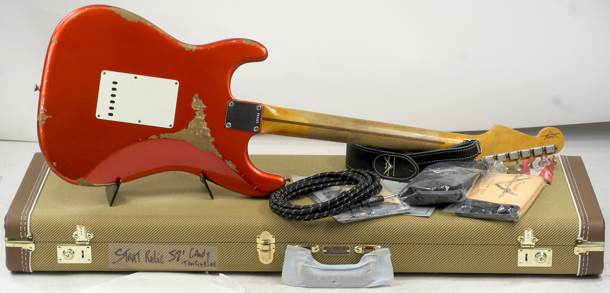 Fender Custom Shop Strat 1958 Mn R84229 - Heavy Relic, Candy Tangerine - Guitarra eléctrica con forma de str. - Variation 1