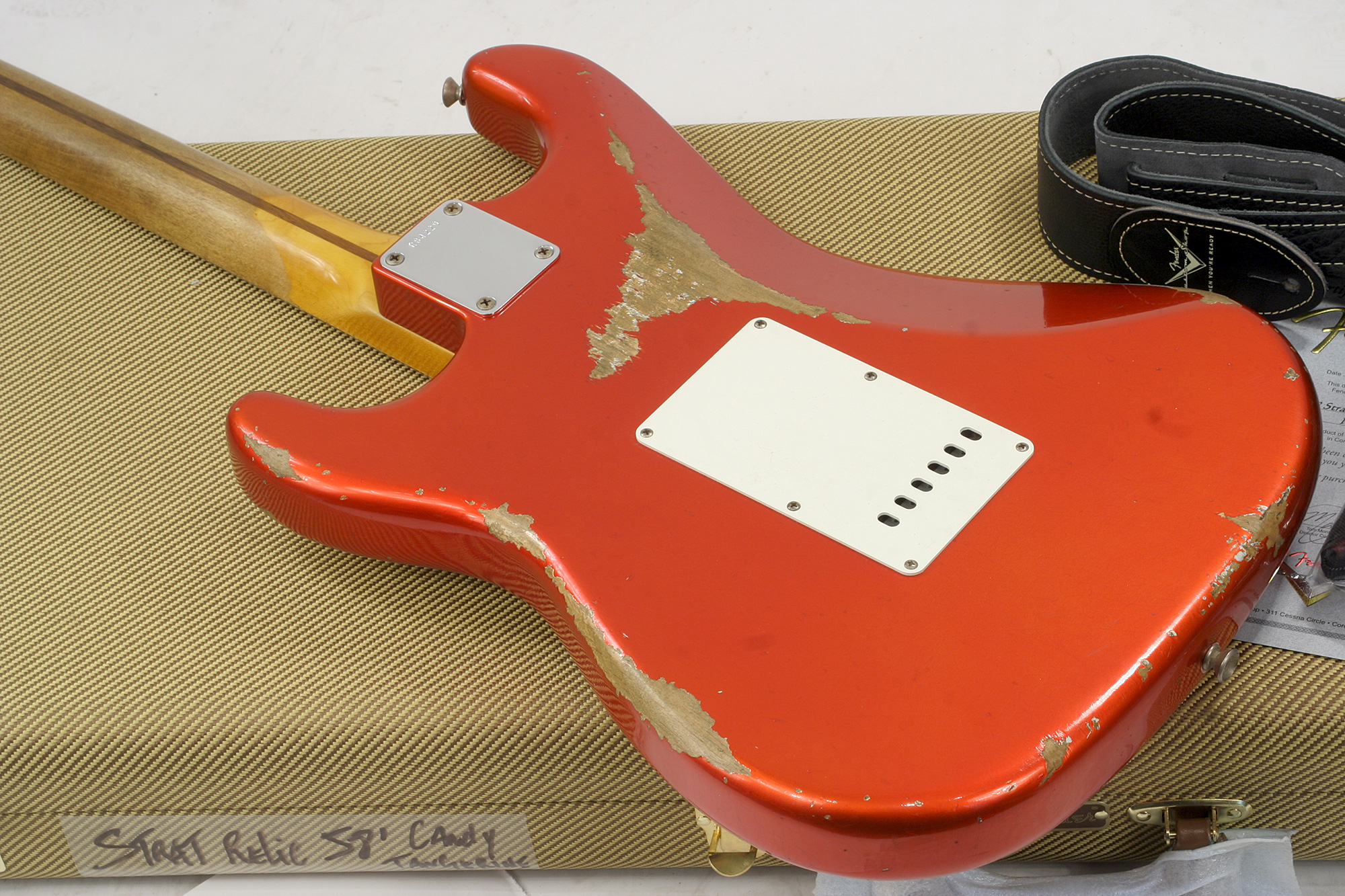 Fender Custom Shop Strat 1958 Mn R84229 - Heavy Relic, Candy Tangerine - Guitarra eléctrica con forma de str. - Variation 4