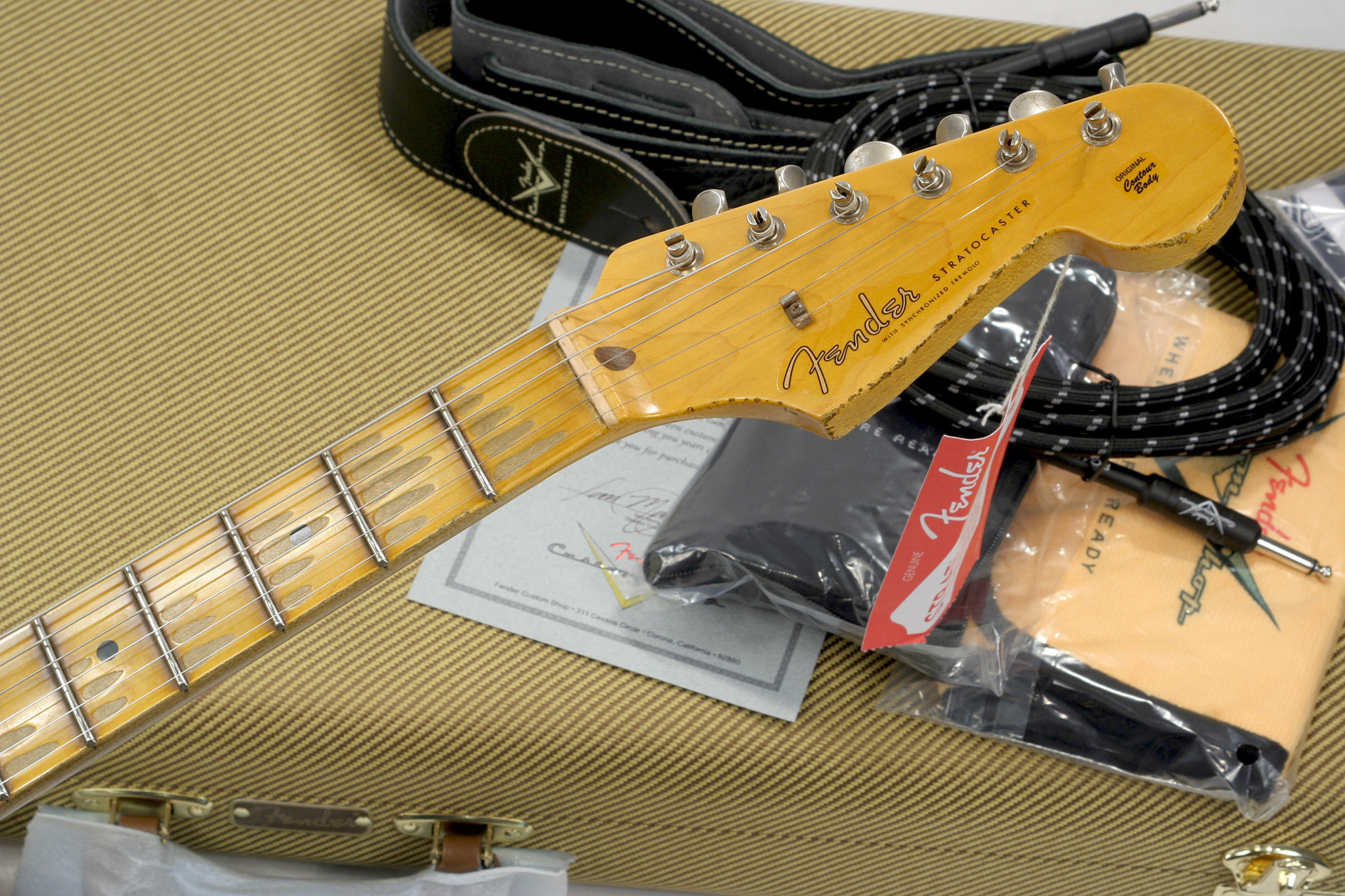 Fender Custom Shop Strat 1958 Mn R84229 - Heavy Relic, Candy Tangerine - Guitarra eléctrica con forma de str. - Variation 5