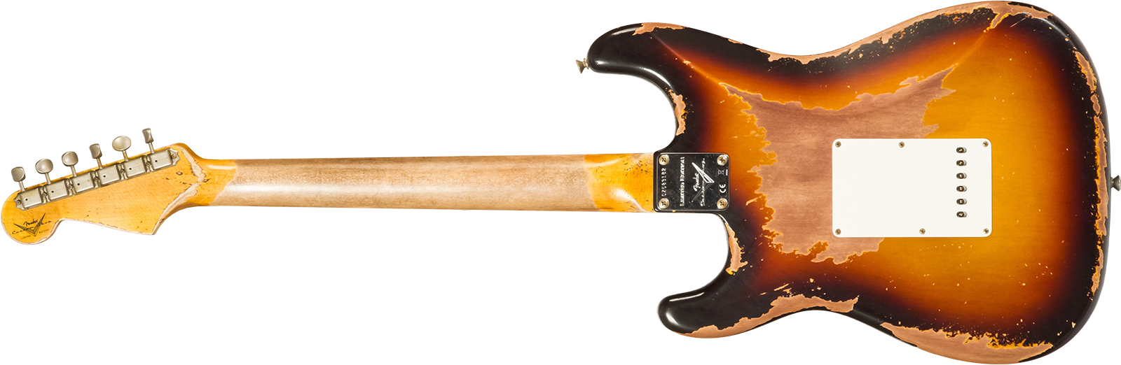 Fender Custom Shop Strat 1959 3s Trem #cz583182 - Super Heavy Relic Chocolate 3-color Sunburst - Guitarra eléctrica con forma de str. - Variation 1