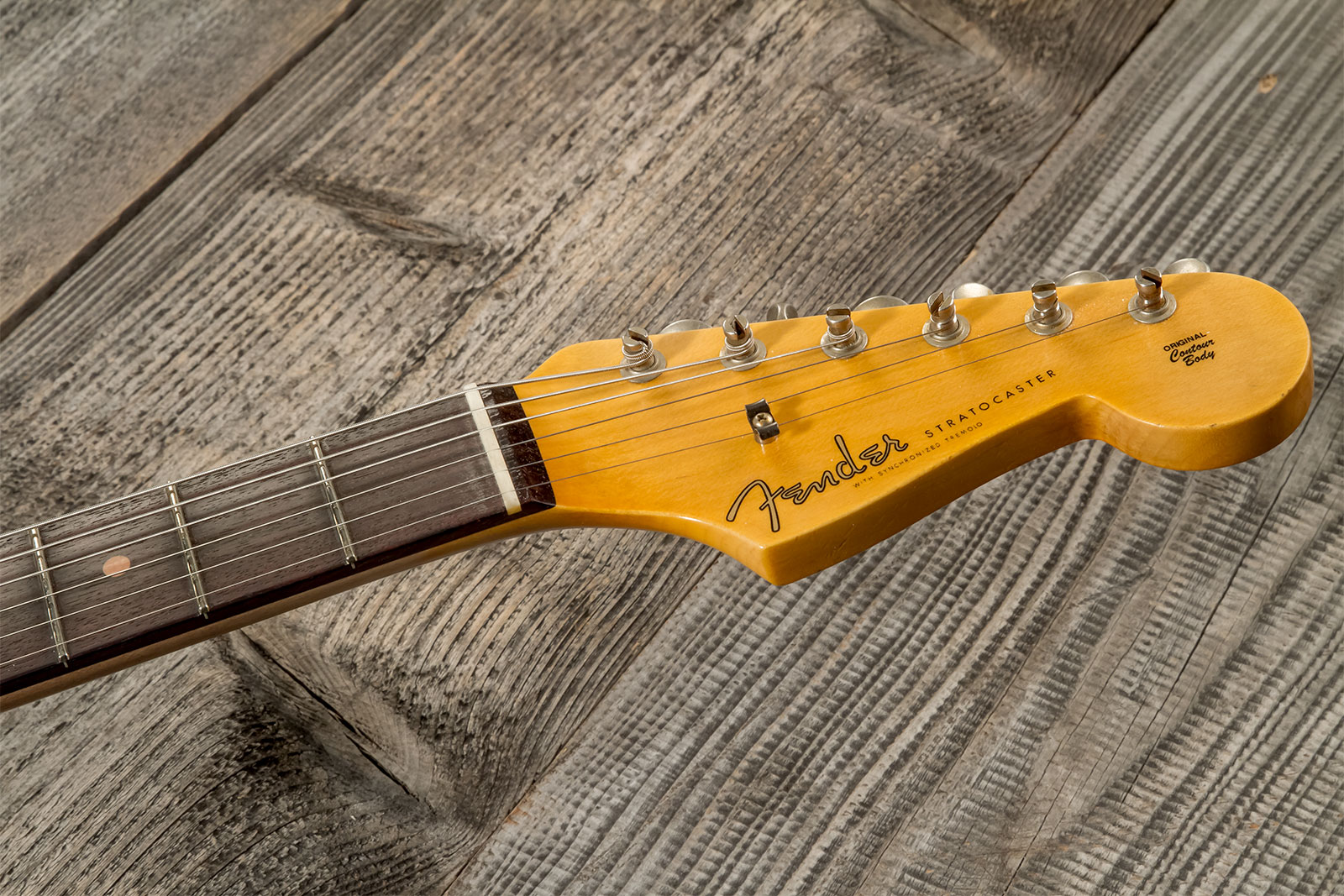 Fender Custom Shop Strat 1959 3s Trem Rw #cz571088 - Journeyman Relic Aged Fiesta Red - Guitarra eléctrica con forma de str. - Variation 7