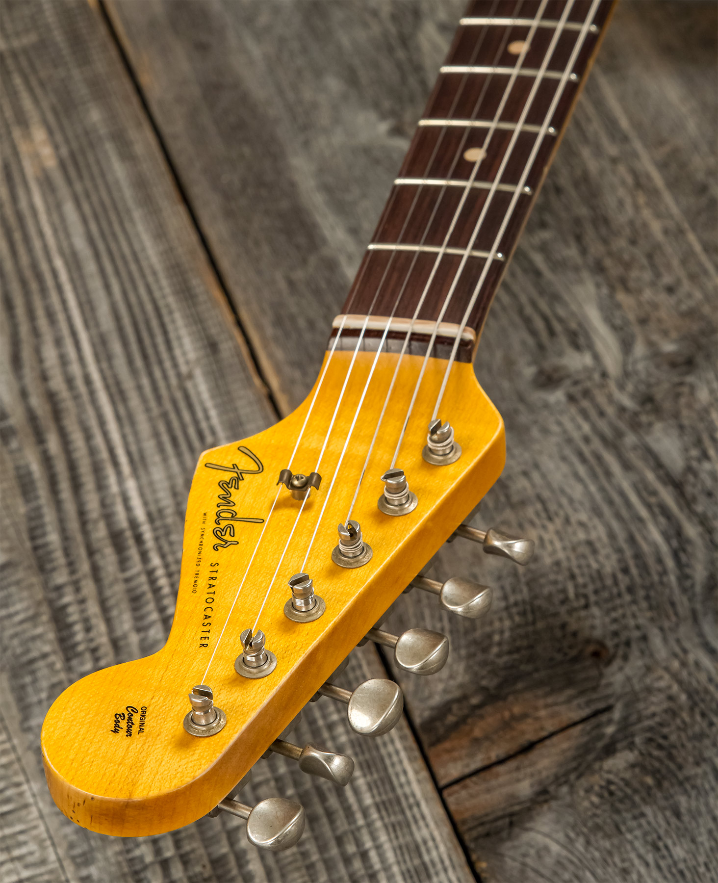 Fender Custom Shop Strat 1959 3s Trem Rw #r117393 - Relic Aged Vintage White - Guitarra eléctrica con forma de str. - Variation 8