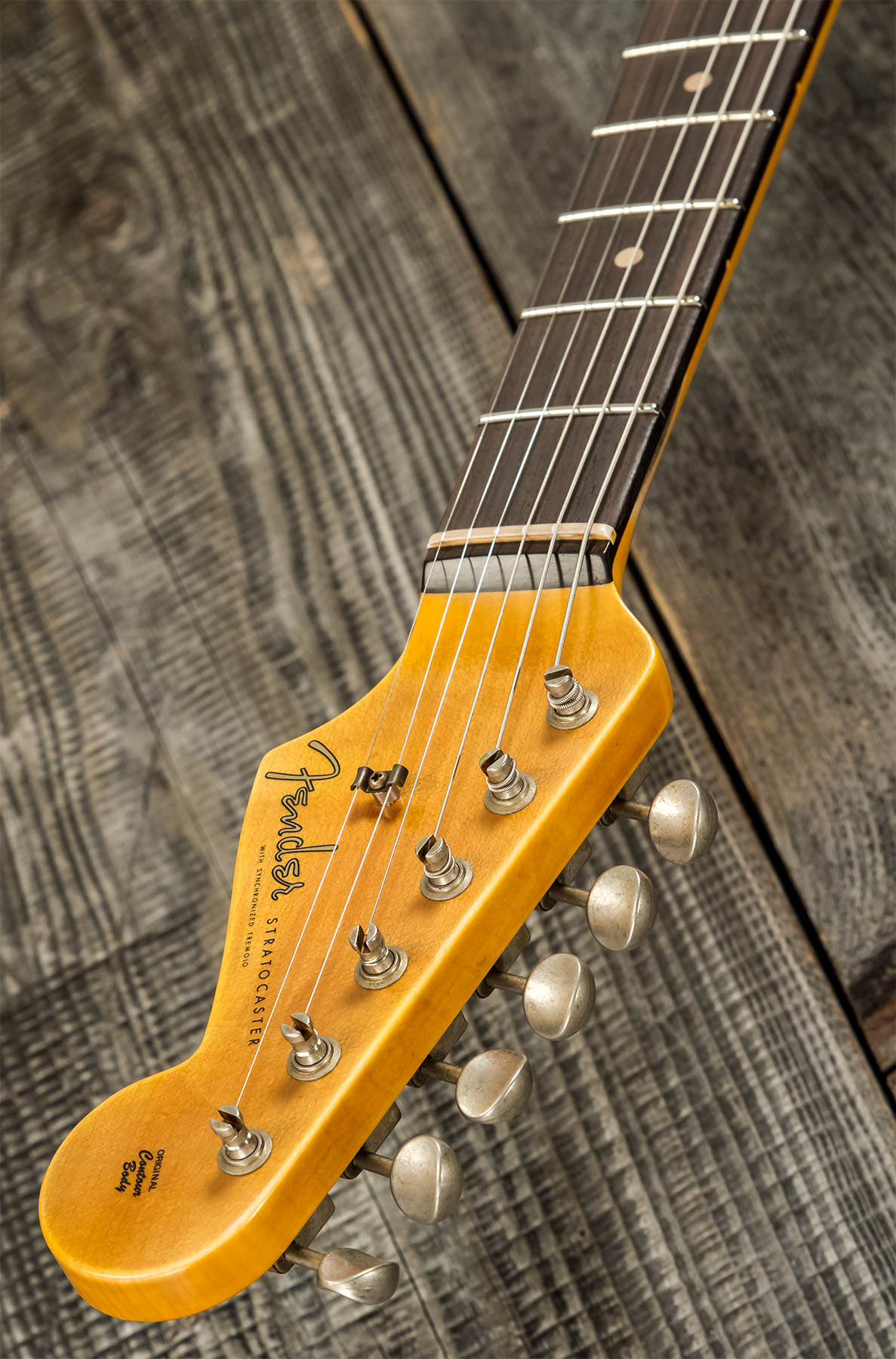 Fender Custom Shop Strat 1959 3s Trem Rw #r117661 - Relic 2-color Sunburst - Guitarra eléctrica con forma de str. - Variation 9
