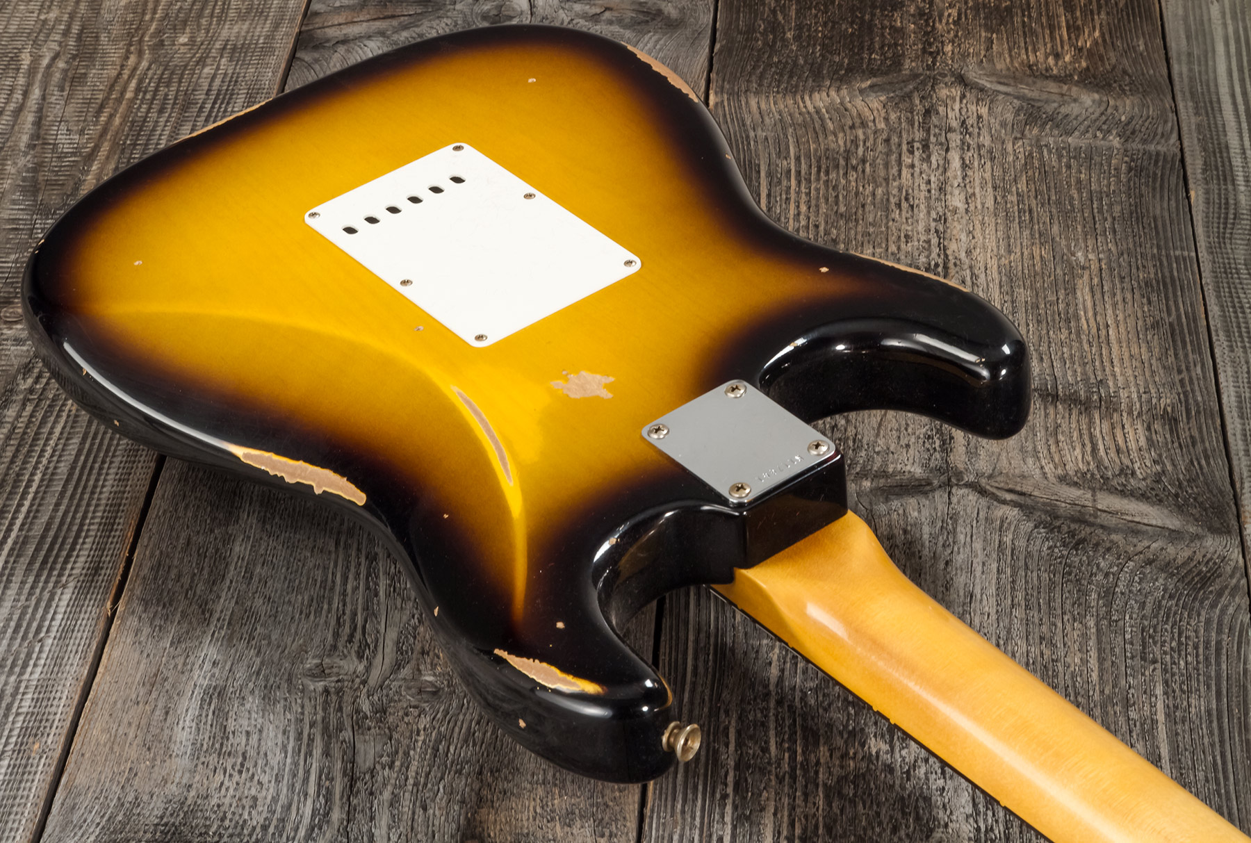 Fender Custom Shop Strat 1959 3s Trem Rw #r117661 - Relic 2-color Sunburst - Guitarra eléctrica con forma de str. - Variation 4