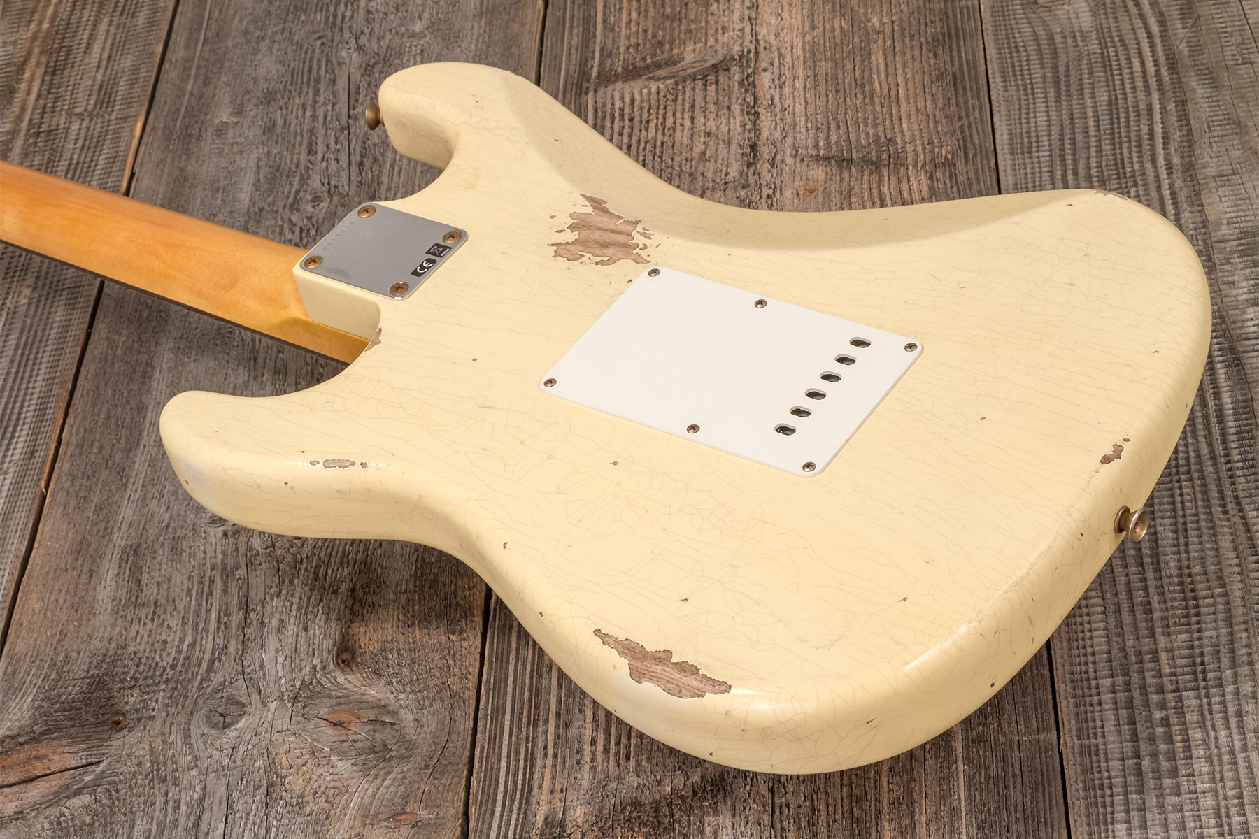 Fender Custom Shop Strat 1959 3s Trem Rw #r133800 - Relic Antique Vintage White - Guitarra eléctrica con forma de str. - Variation 5