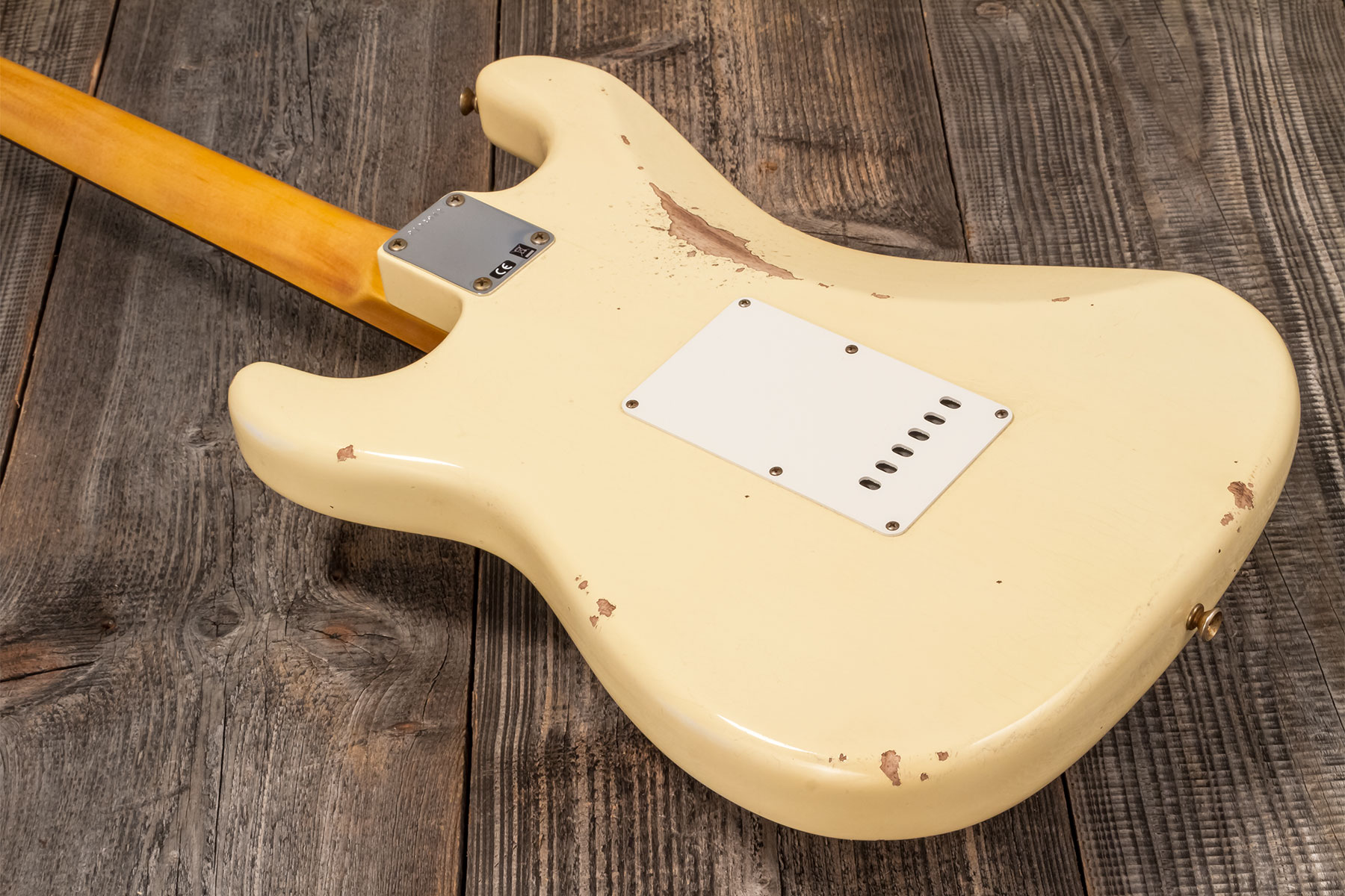 Fender Custom Shop Strat 1959 3s Trem Rw #r133842 - Relic Antique Vintage White - Guitarra eléctrica con forma de str. - Variation 6