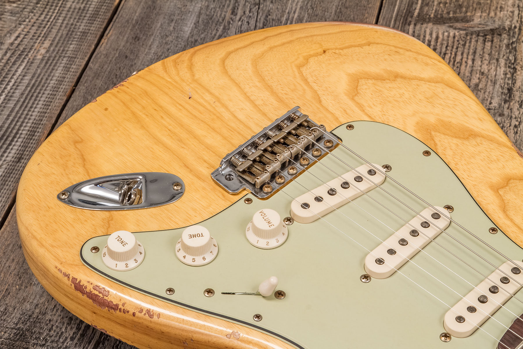 Fender Custom Shop Strat 1959 3s Trem Rw #r133843 - Relic Antique Natural - Guitarra eléctrica con forma de str. - Variation 3