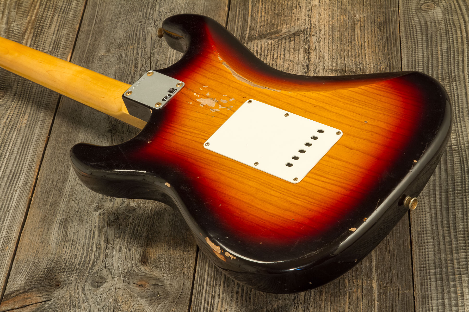 Fender Custom Shop Strat 1959 3s Trem Rw #r134762 - Relic Chocolate 3-color Sunburst - Guitarra eléctrica con forma de str. - Variation 6