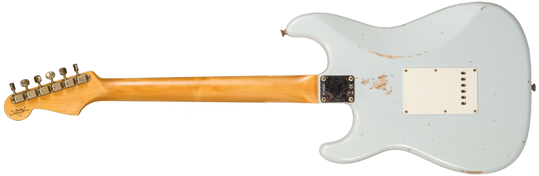 Fender Custom Shop Strat 1959 3s Trem Rw #r138342 - Relic Sonic Blue - Guitarra eléctrica con forma de str. - Variation 1