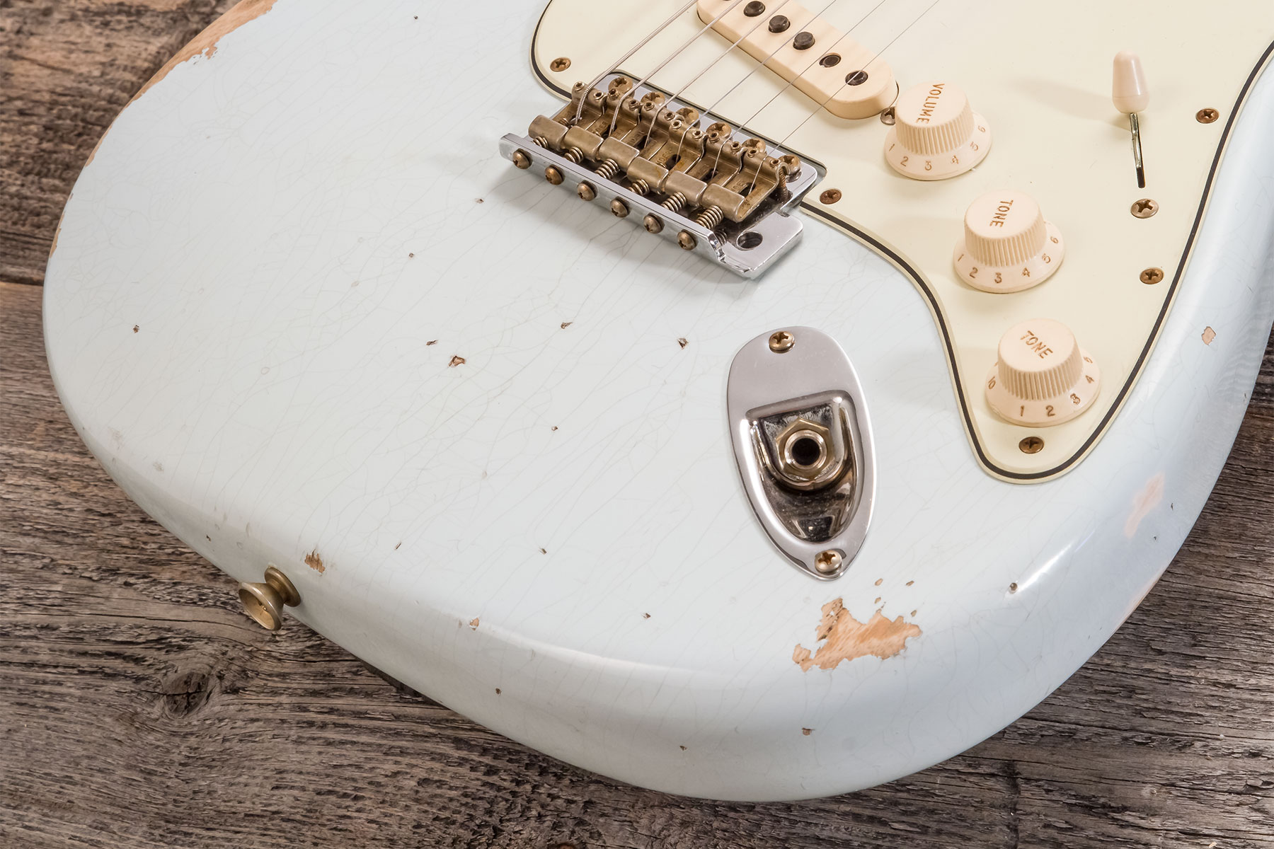 Fender Custom Shop Strat 1959 3s Trem Rw #r138342 - Relic Sonic Blue - Guitarra eléctrica con forma de str. - Variation 3