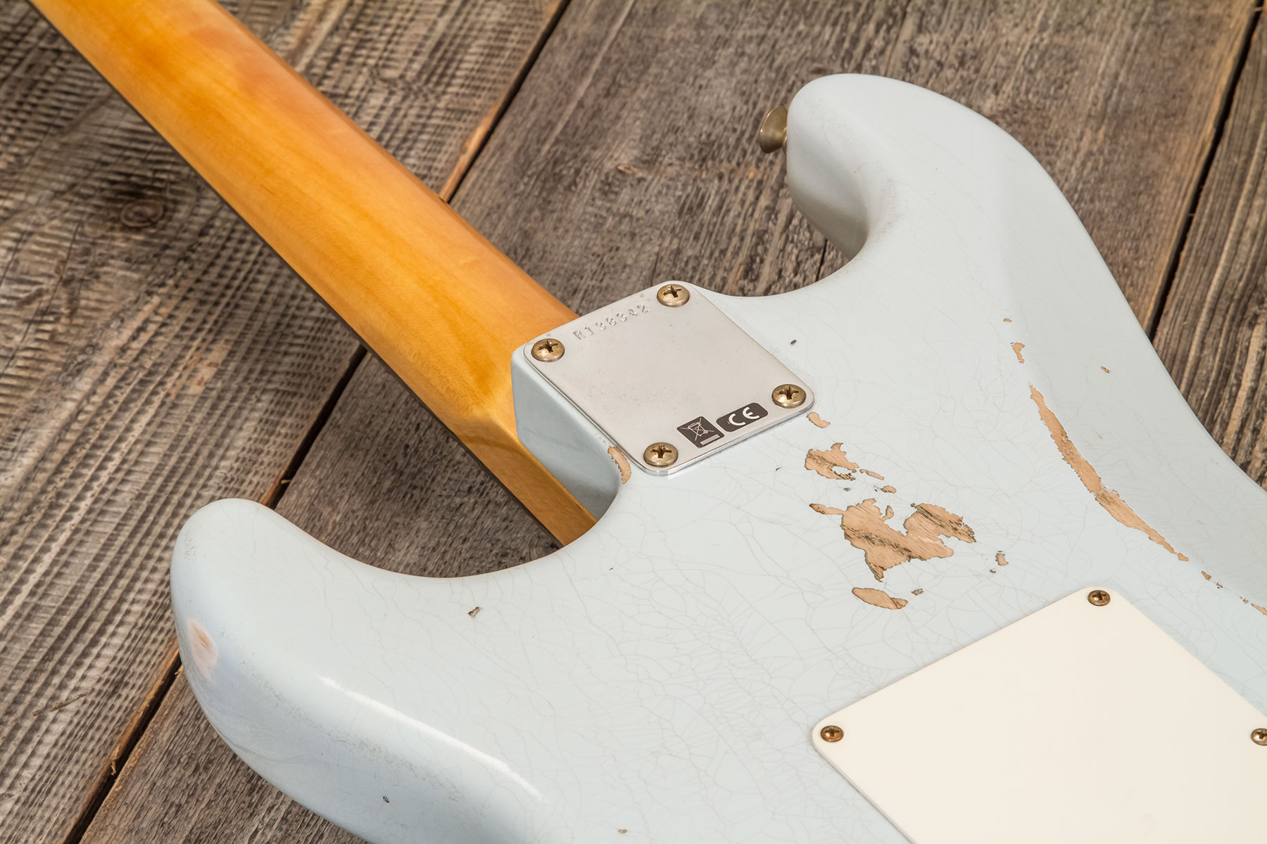 Fender Custom Shop Strat 1959 3s Trem Rw #r138342 - Relic Sonic Blue - Guitarra eléctrica con forma de str. - Variation 5