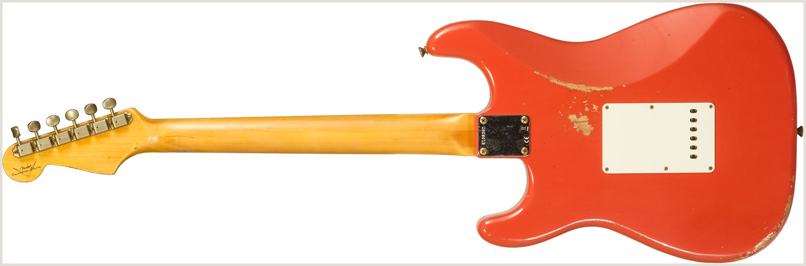 Fender Custom Shop Strat 1959 3s Trem Rw #r138362 - Relic Tahitian Coral - Guitarra eléctrica con forma de str. - Variation 1
