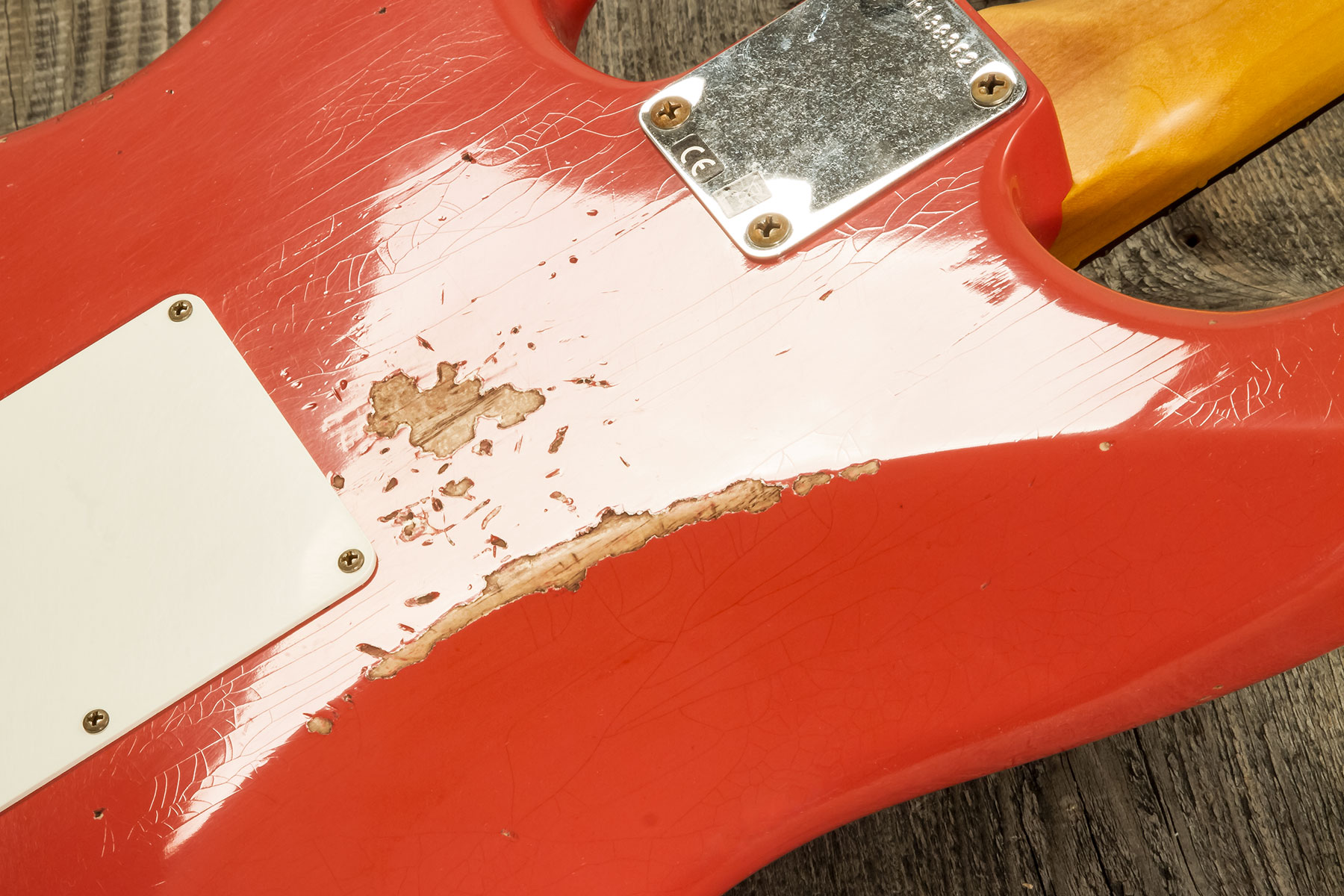 Fender Custom Shop Strat 1959 3s Trem Rw #r138362 - Relic Tahitian Coral - Guitarra eléctrica con forma de str. - Variation 6