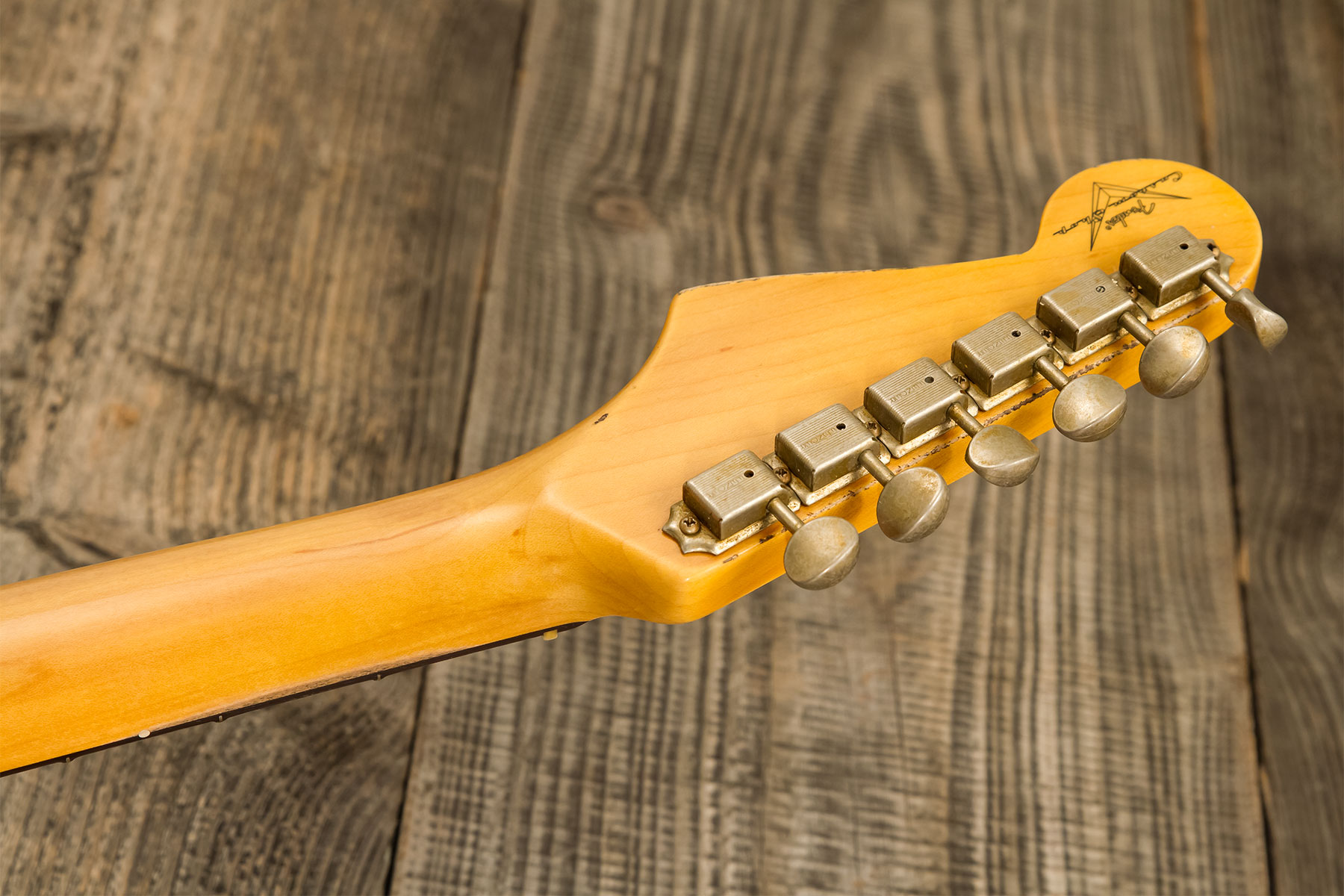 Fender Custom Shop Strat 1959 3s Trem Rw #r138362 - Relic Tahitian Coral - Guitarra eléctrica con forma de str. - Variation 8