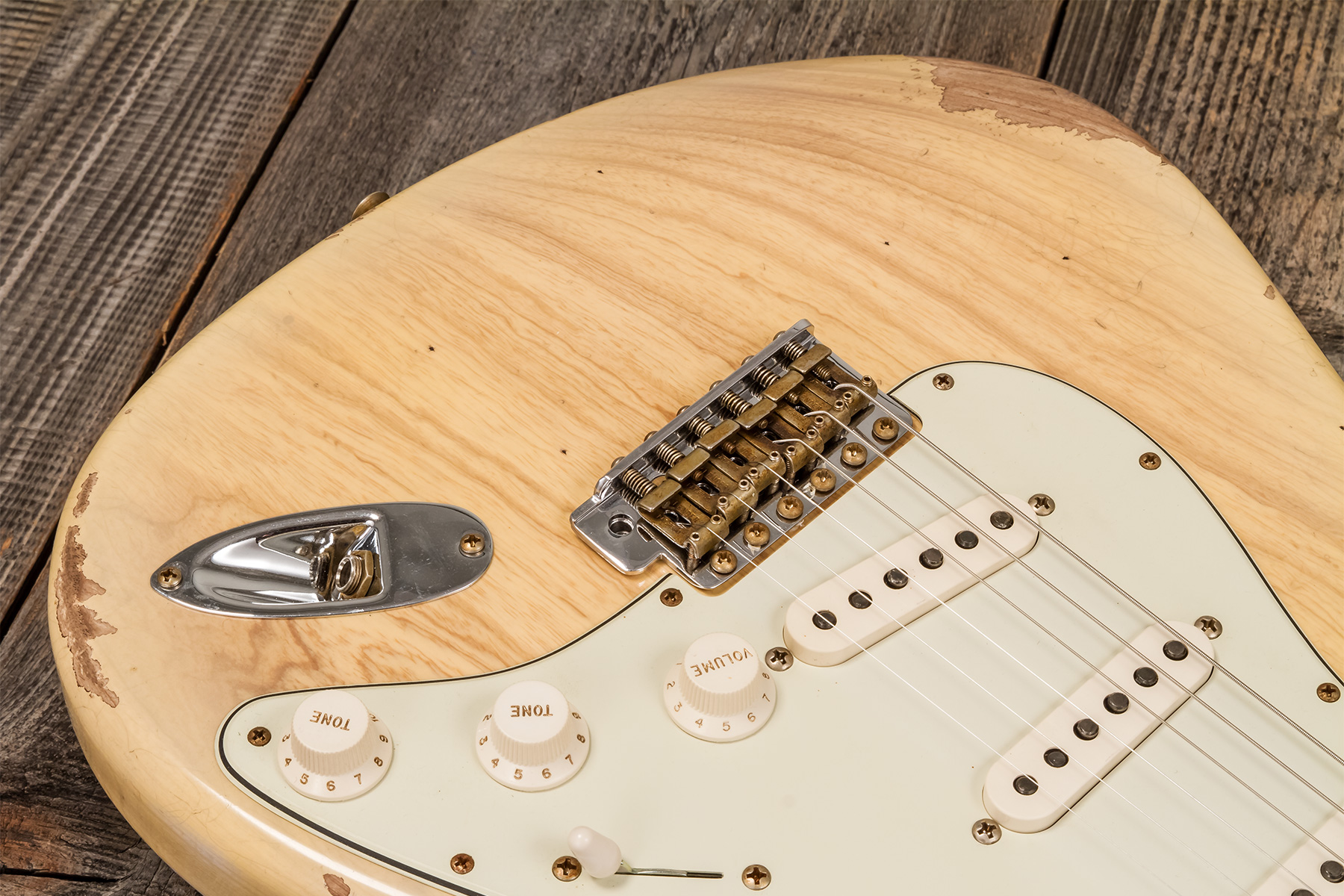 Fender Custom Shop Strat 1959 3s Trem Rw #r138376 - Relic Natural Blonde - Guitarra eléctrica con forma de str. - Variation 3