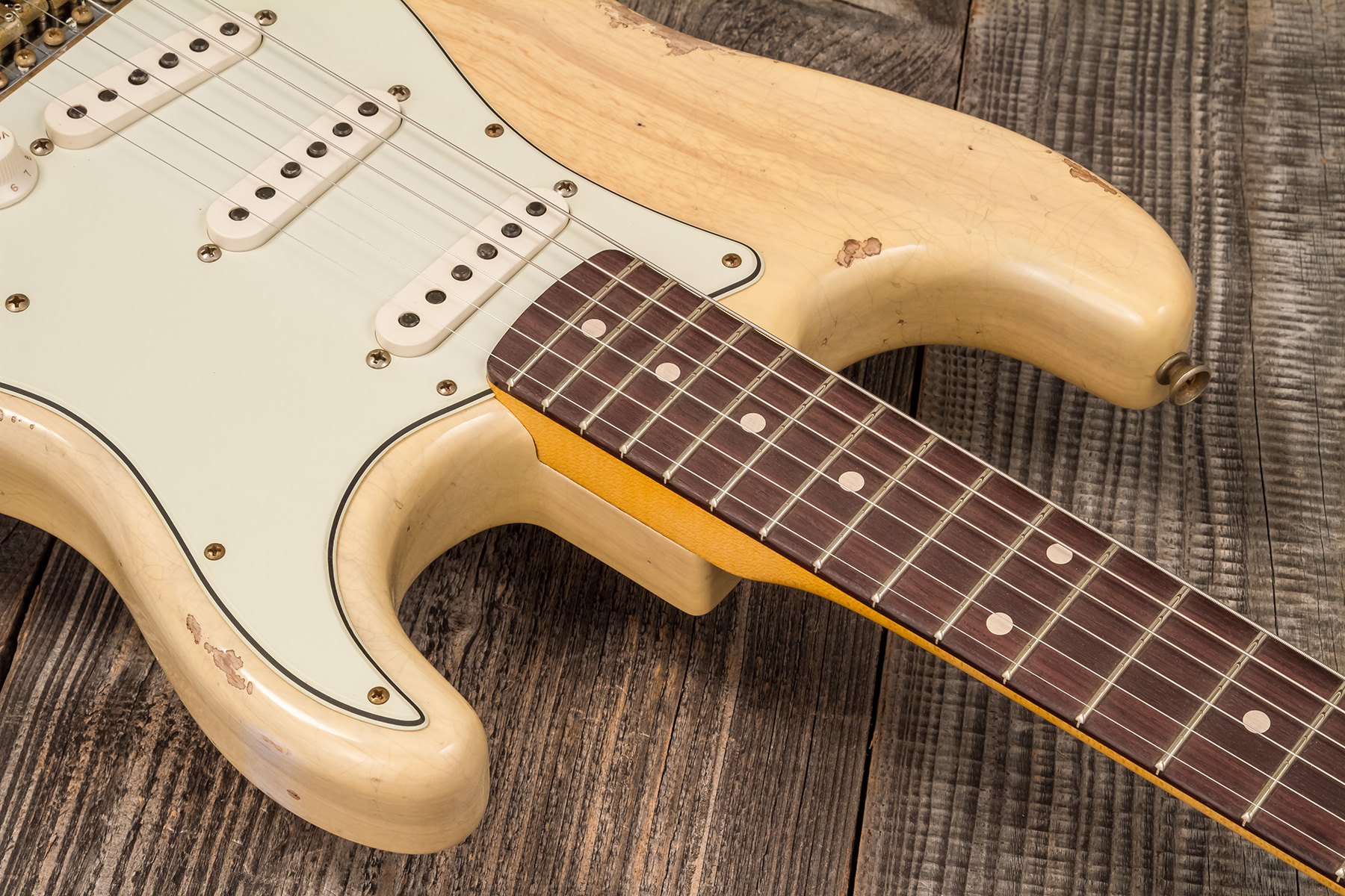 Fender Custom Shop Strat 1959 3s Trem Rw #r138376 - Relic Natural Blonde - Guitarra eléctrica con forma de str. - Variation 4