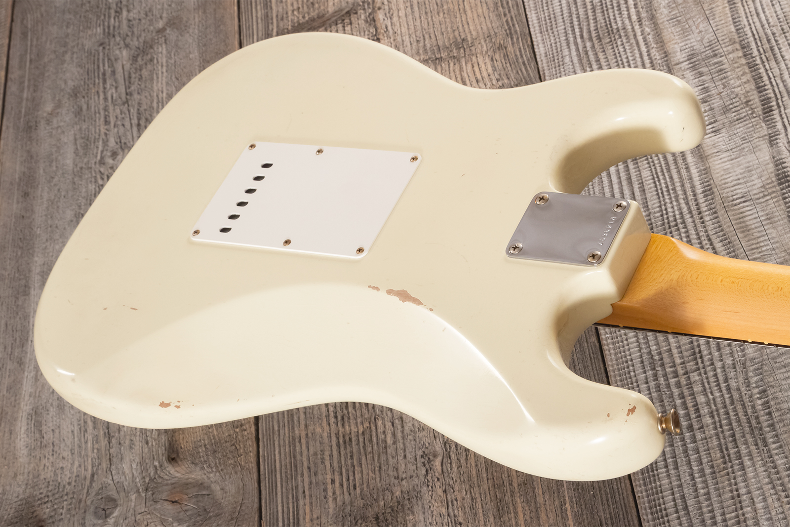 Fender Custom Shop Strat 1959 Masterbuilt D.brown 3s Trem Rw #r143697 - Journeyman Relic Vintage White - Guitarra eléctrica con forma de str. - Variat