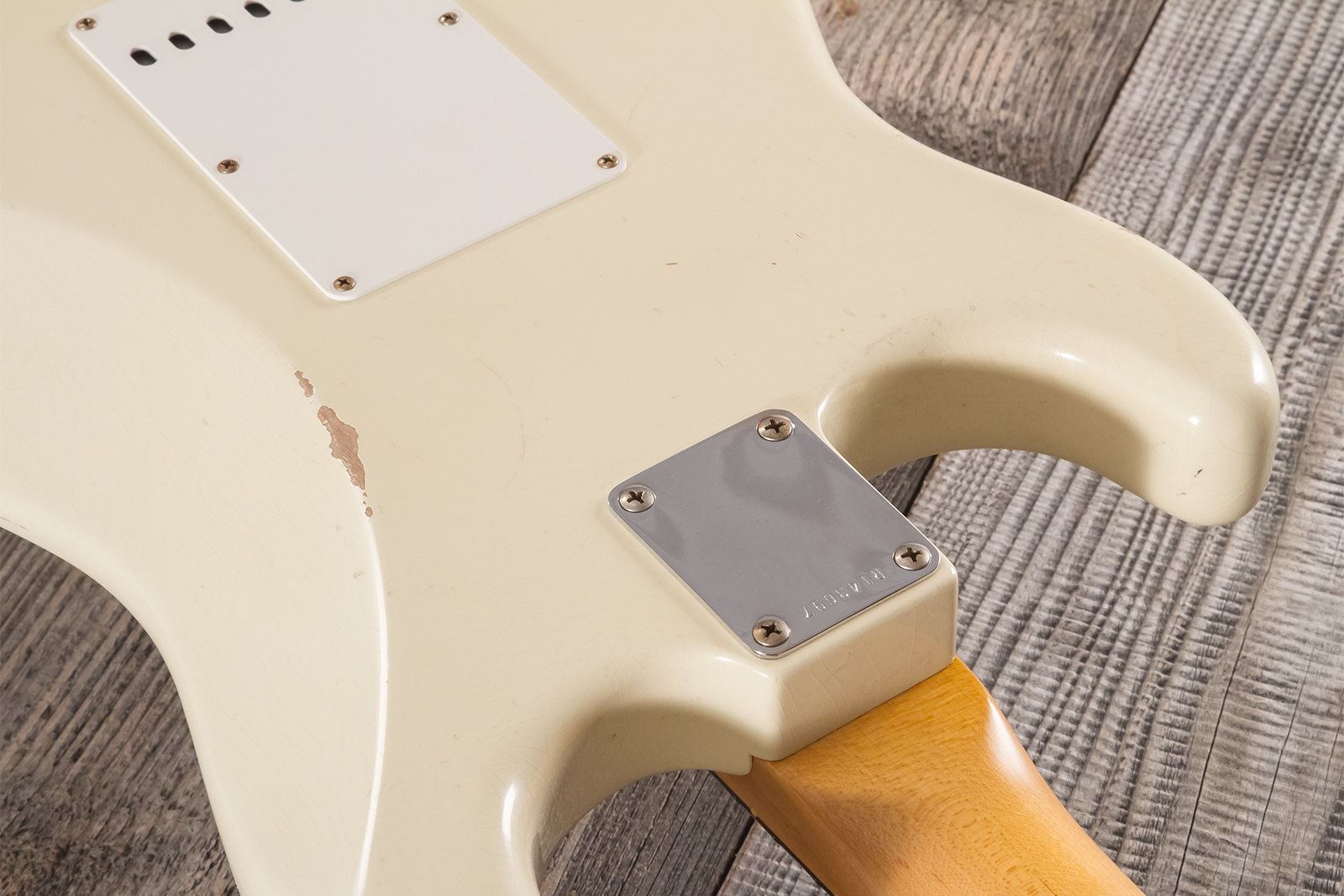 Fender Custom Shop Strat 1959 Masterbuilt D.brown 3s Trem Rw #r143697 - Journeyman Relic Vintage White - Guitarra eléctrica con forma de str. - Variat