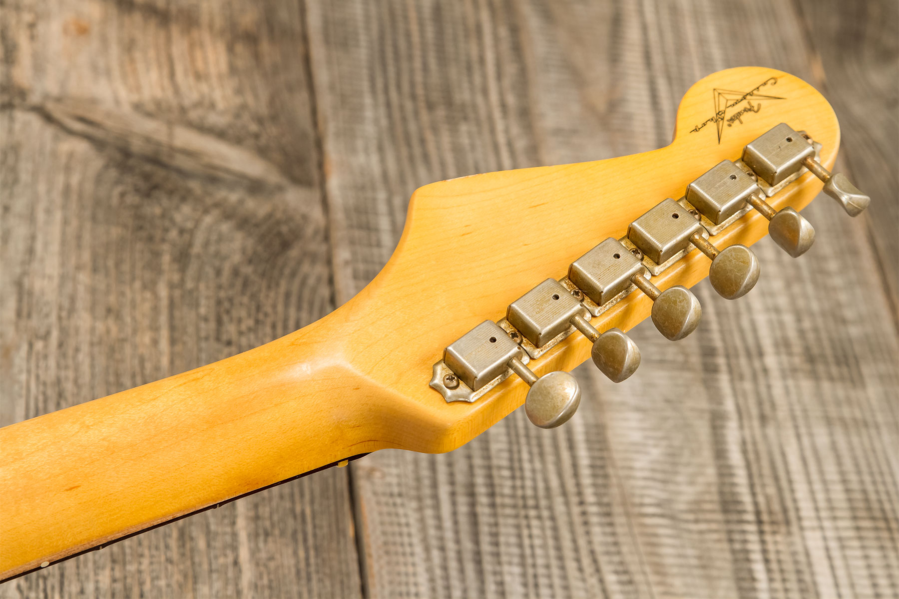 Fender Custom Shop Strat 1959 Trem Rw #r133789 - Relic Tahitian Coral - Guitarra eléctrica con forma de str. - Variation 9