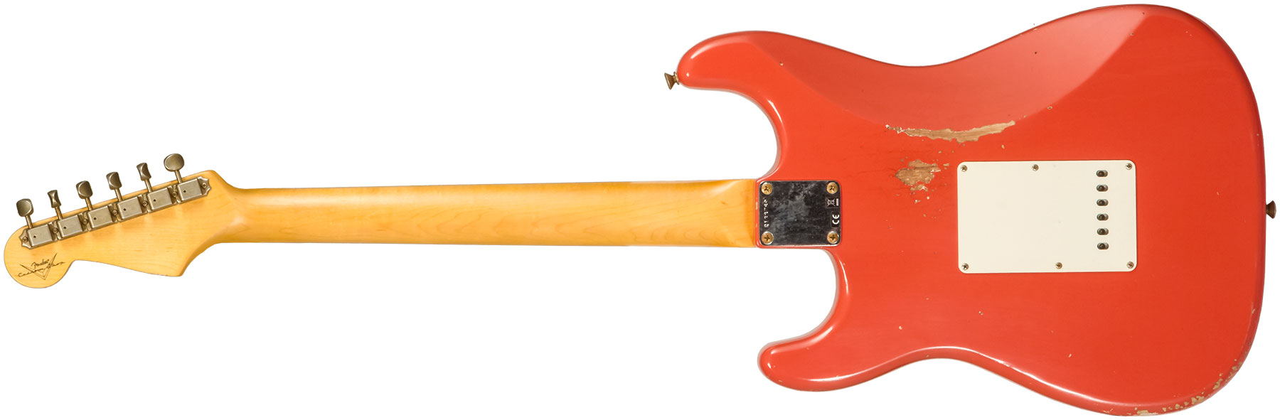 Fender Custom Shop Strat 1959 Trem Rw #r133789 - Relic Tahitian Coral - Guitarra eléctrica con forma de str. - Variation 1