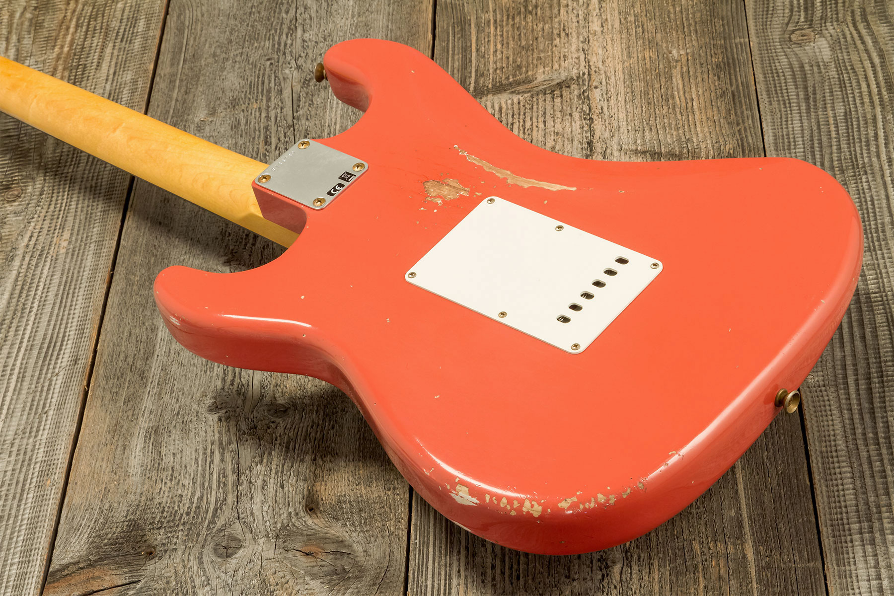Fender Custom Shop Strat 1959 Trem Rw #r133789 - Relic Tahitian Coral - Guitarra eléctrica con forma de str. - Variation 6