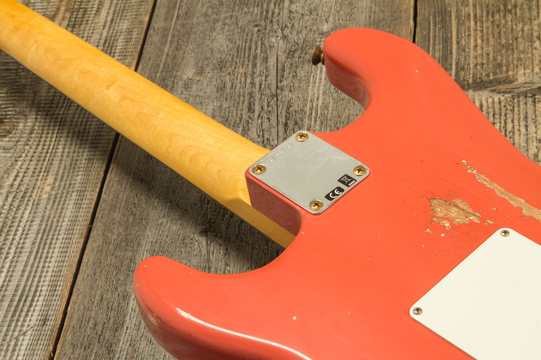 Fender Custom Shop Strat 1959 Trem Rw #r133789 - Relic Tahitian Coral - Guitarra eléctrica con forma de str. - Variation 7