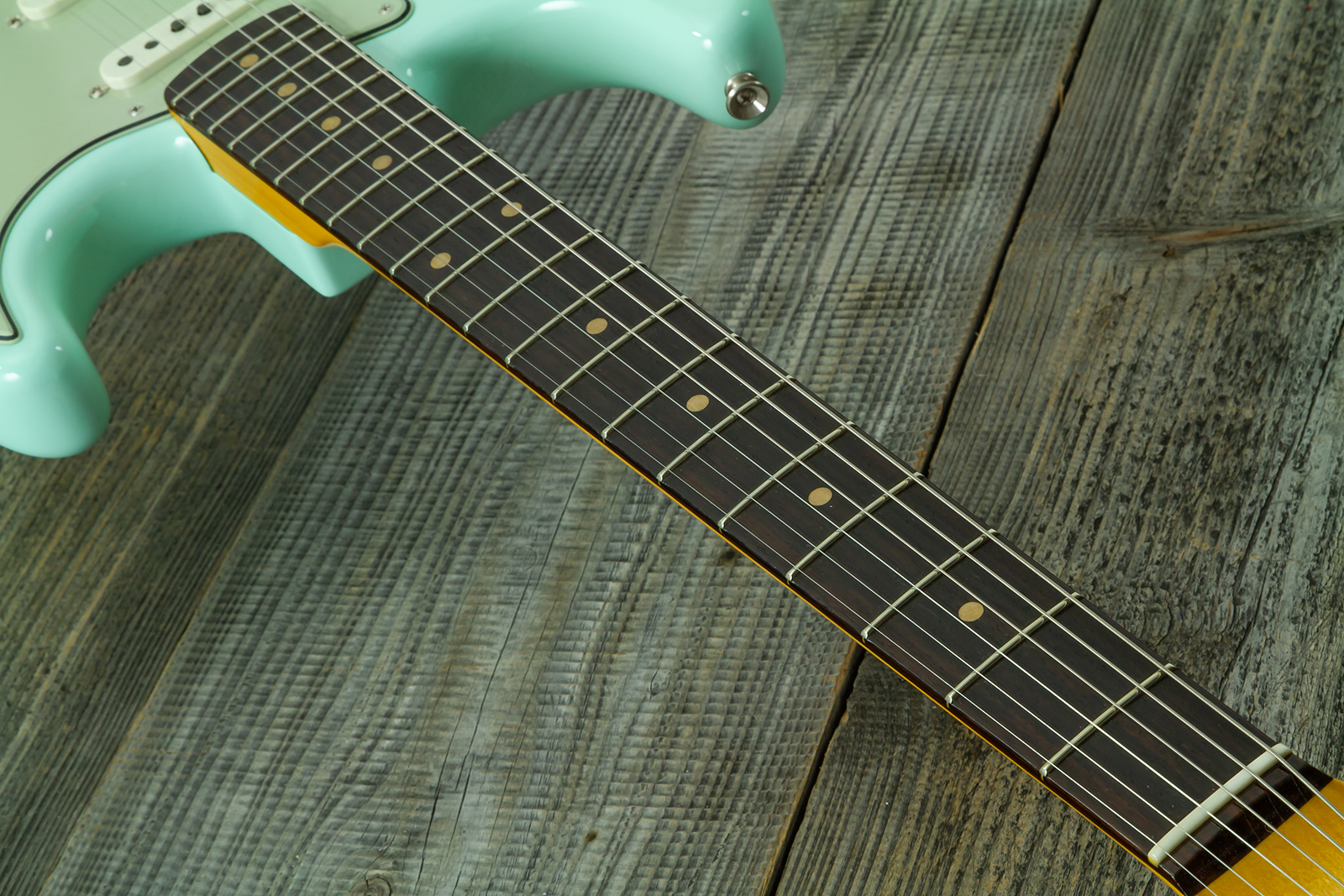 Fender Custom Shop Strat 1959 Vintage Custom 3s Trem Rw #r146975 - Time Capsule Faded Surf Green - Guitarra eléctrica con forma de str. - Variation 4