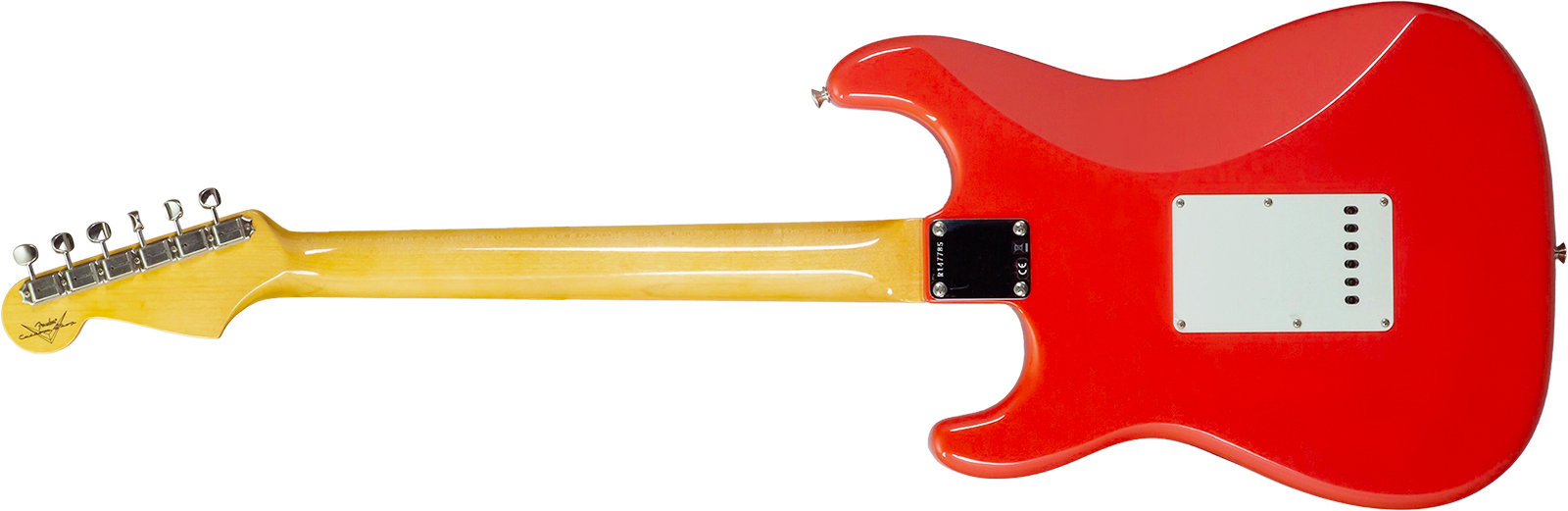 Fender Custom Shop Strat 1959 Vintage Custom 3s Trem Rw #r147785 - Time Capsule Fiesta Red - Guitarra eléctrica con forma de str. - Variation 11