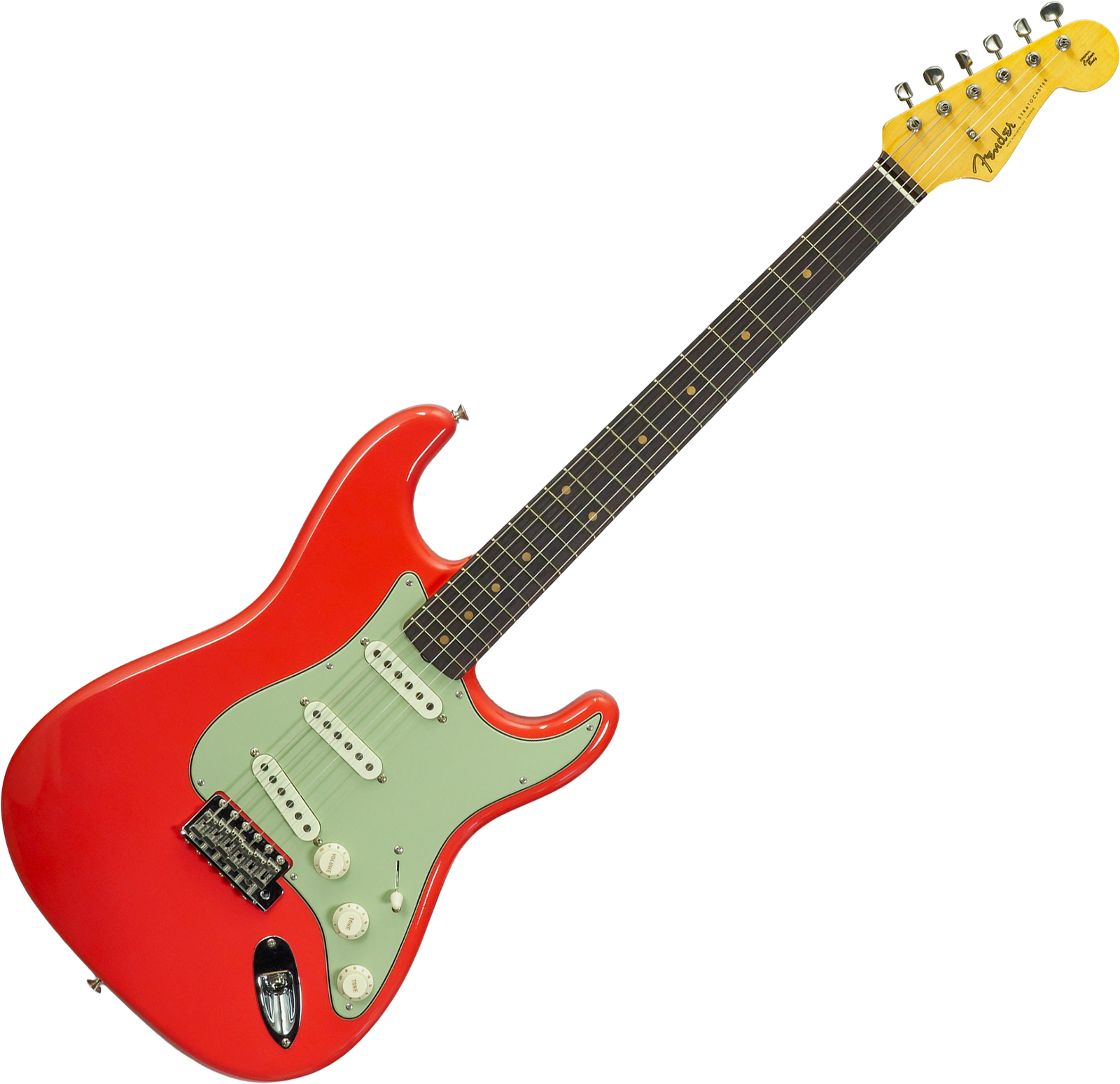 Fender Custom Shop Strat 1959 Vintage Custom 3s Trem Rw #r147785 - Time Capsule Fiesta Red - Guitarra eléctrica con forma de str. - Variation 1