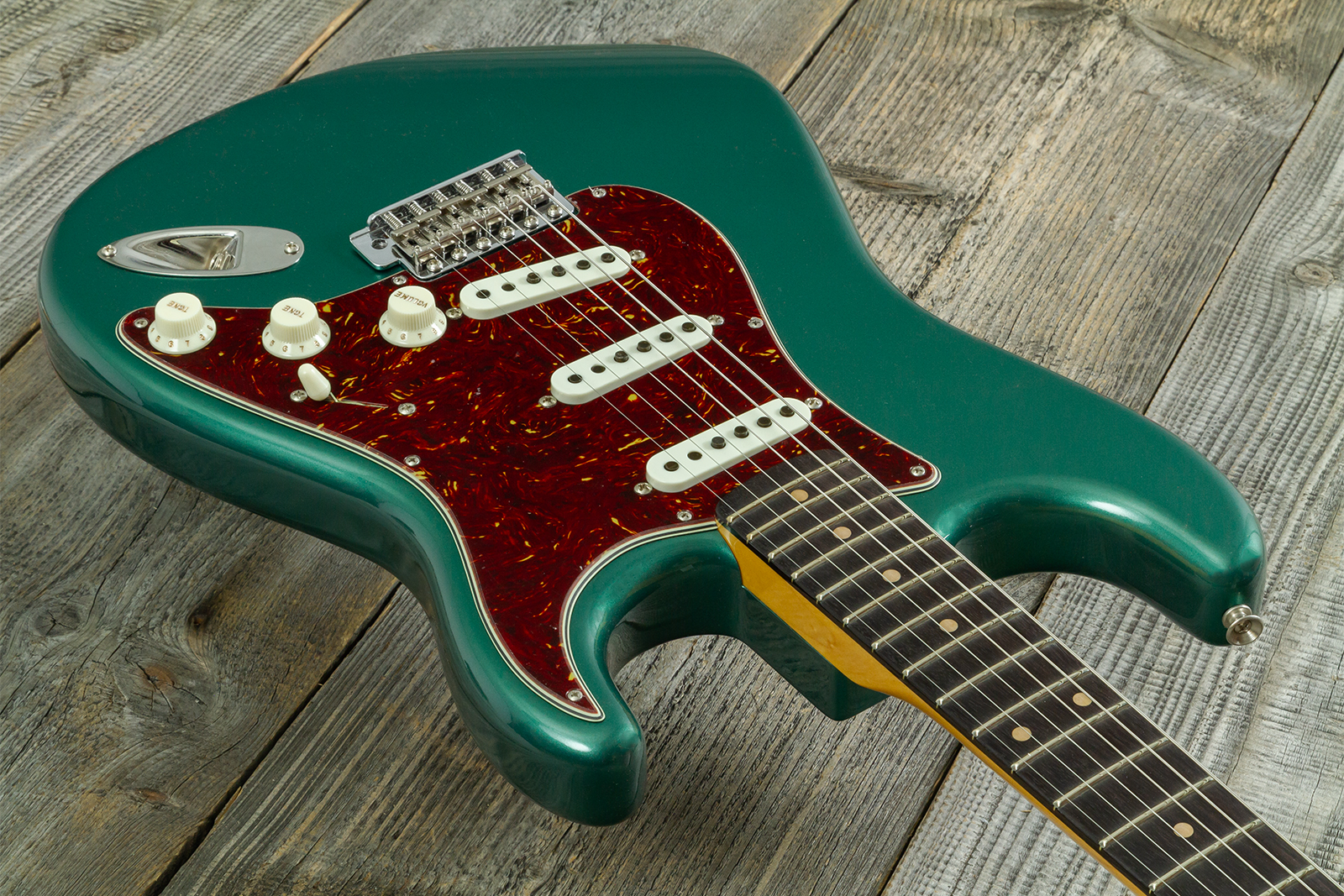 Fender Custom Shop Strat 1959 Vintage Custom 3s Trem Rw #r148541 - Time Capsule Sherwood Green Metallic - Guitarra eléctrica con forma de str. - Varia