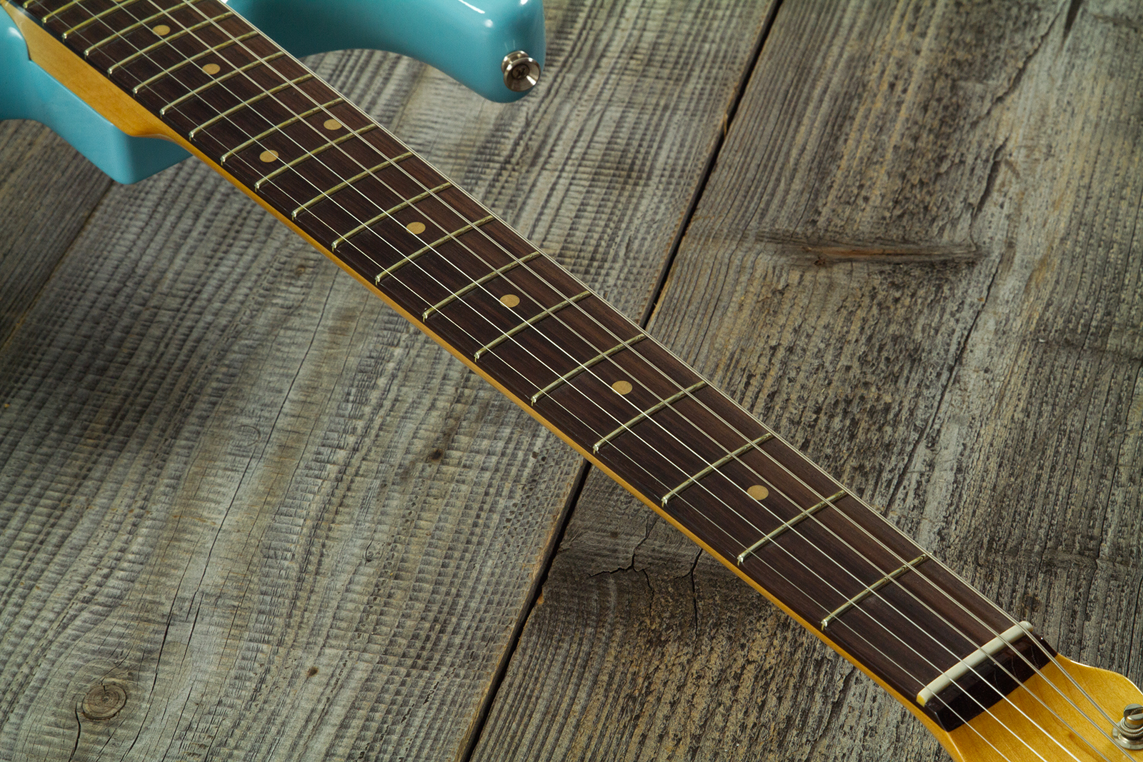 Fender Custom Shop Strat 1959 Vintage Custom 3s Trem Rw #r150835 - Time Capsule Daphne Blue - Guitarra eléctrica con forma de str. - Variation 10