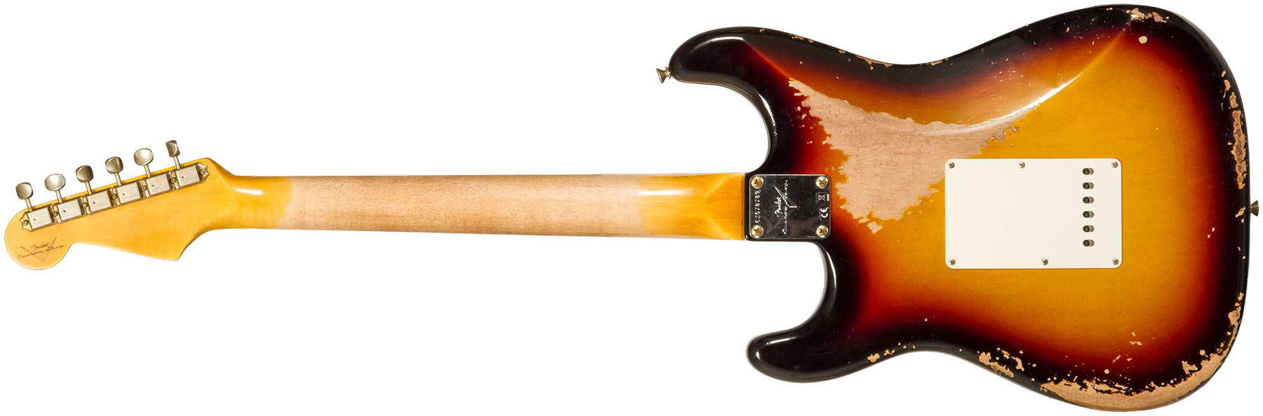 Fender Custom Shop Strat 1960 3s Trem Rw #cz578789 - Heavy Relic 3-color Sunburst - Guitarra eléctrica con forma de str. - Variation 1