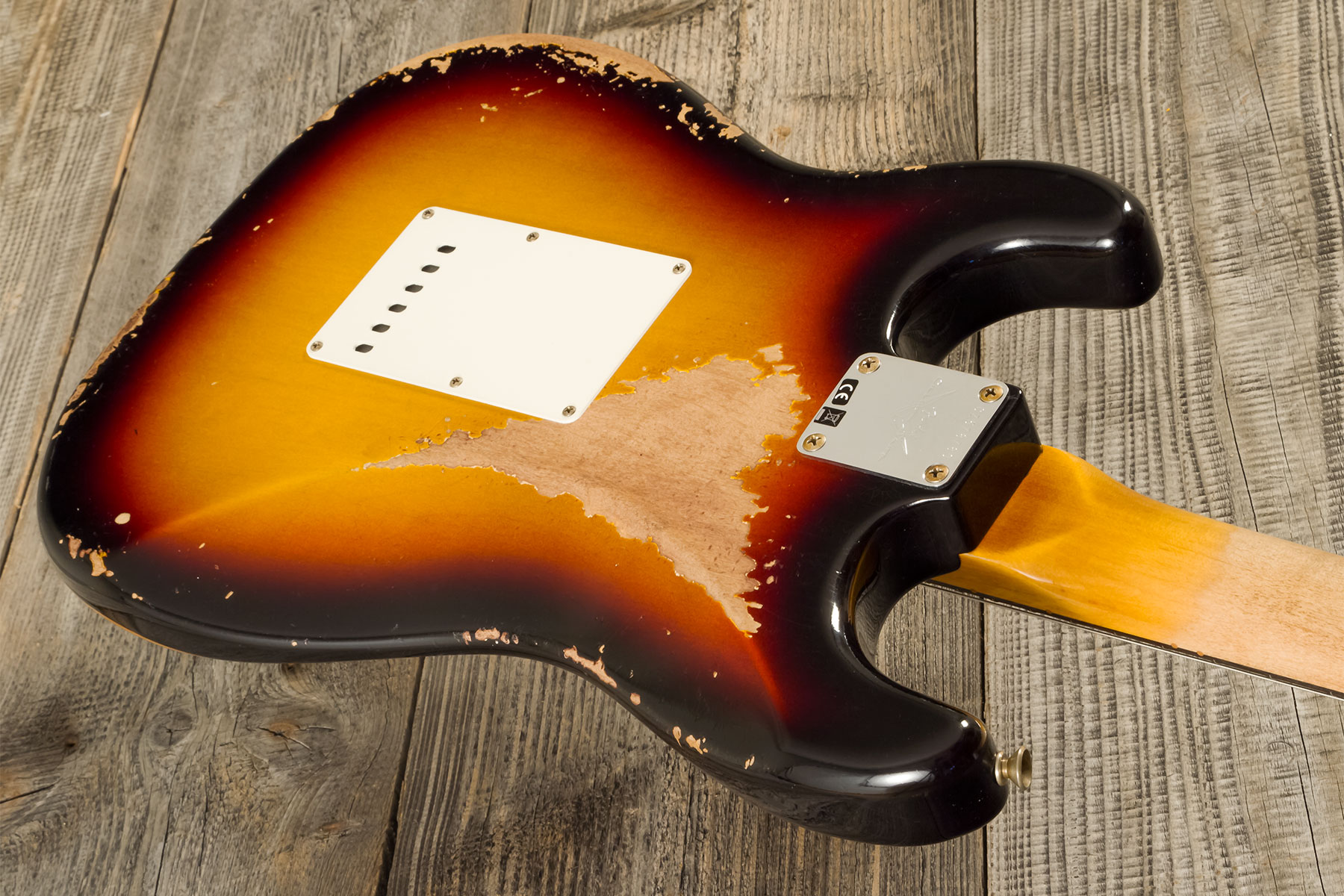 Fender Custom Shop Strat 1960 3s Trem Rw #cz578789 - Heavy Relic 3-color Sunburst - Guitarra eléctrica con forma de str. - Variation 7