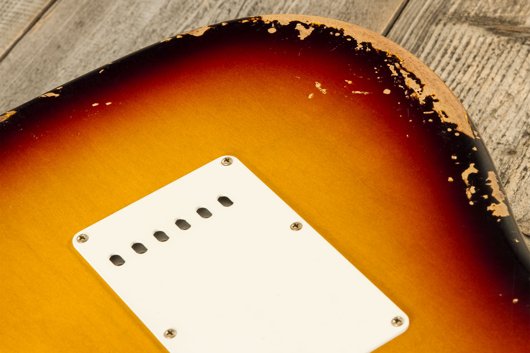 Fender Custom Shop Strat 1960 3s Trem Rw #cz578789 - Heavy Relic 3-color Sunburst - Guitarra eléctrica con forma de str. - Variation 8