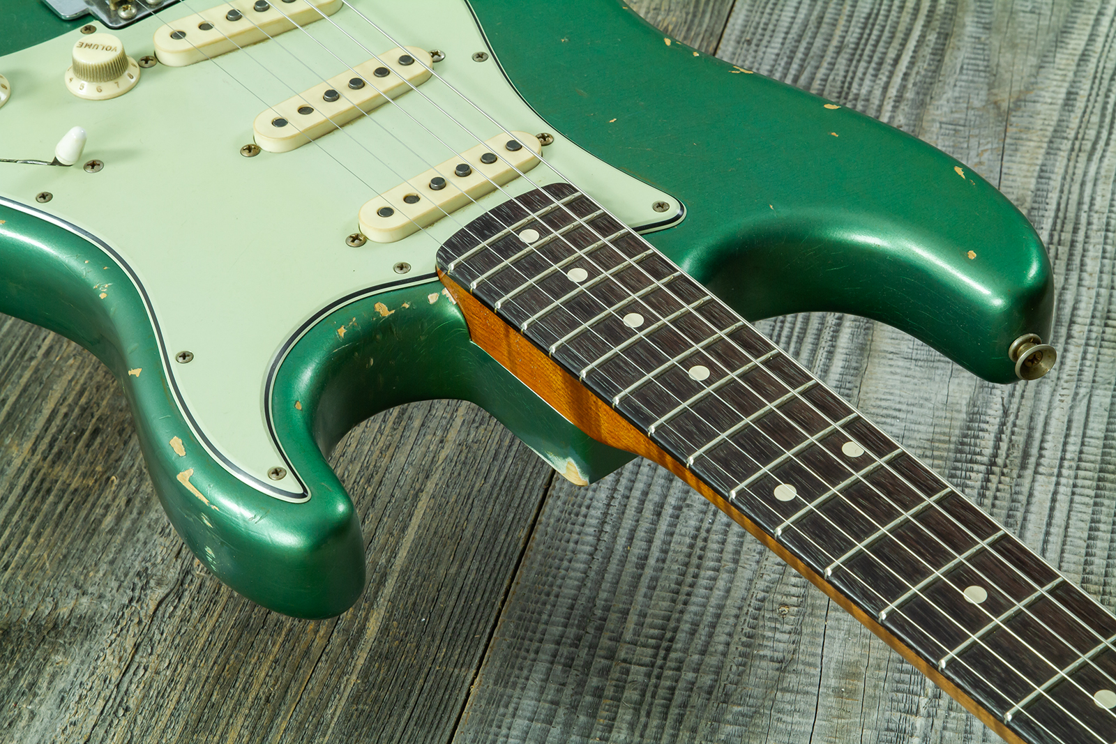 Fender Custom Shop Strat 1960/63 Mb A.macnutt 3s Trem Rw #r141359 - Relic Sherwood Green Metallic - Guitarra eléctrica con forma de str. - Variation 5