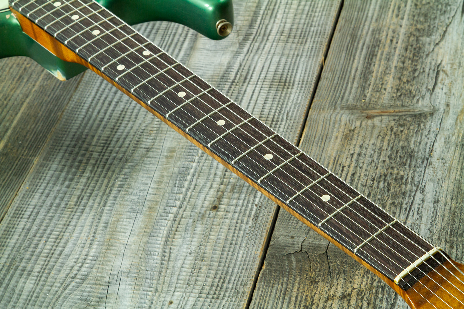 Fender Custom Shop Strat 1960/63 Mb A.macnutt 3s Trem Rw #r141359 - Relic Sherwood Green Metallic - Guitarra eléctrica con forma de str. - Variation 6